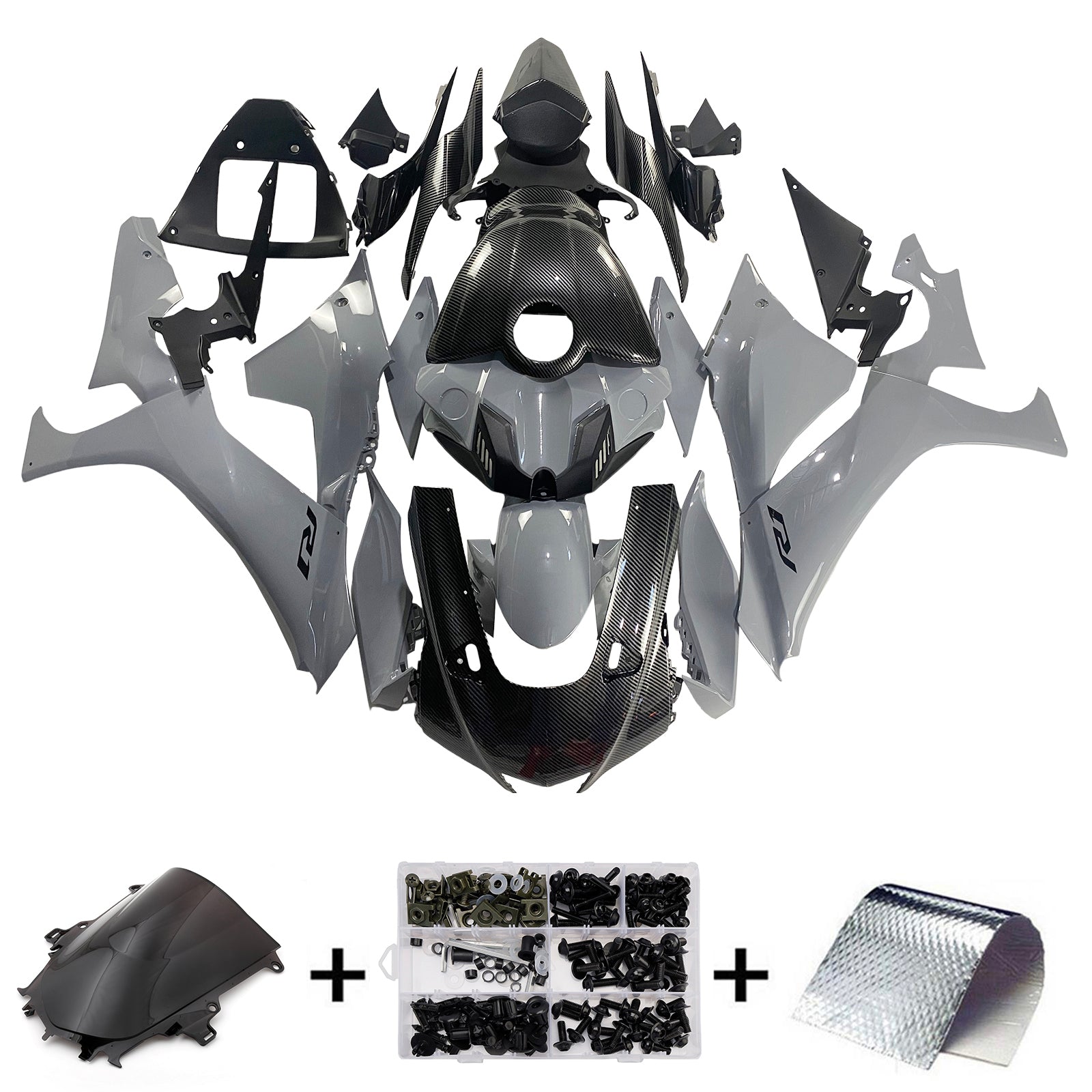 Amotopart 2020-2025 Yamaha YZF R1 Grey Fairing Kit