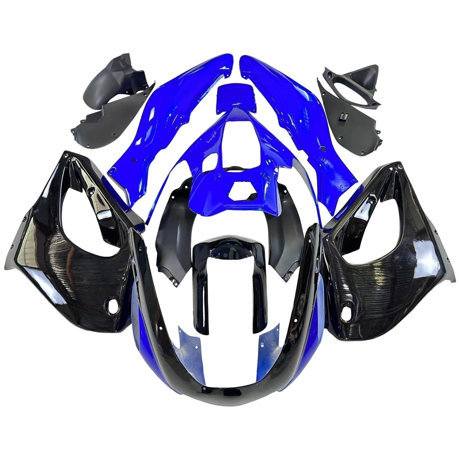 Amotopart 1997-2007 Yamaha YZF1000R Thunderace Verkleidung Blau&Schwarzes Set