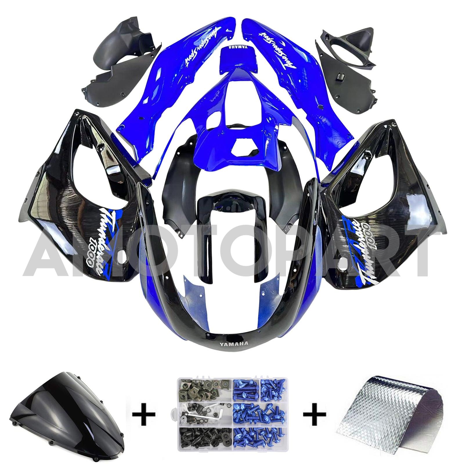 Amotopart 1997-2007 Yamaha YZF1000R Thunderace Fairing Blue&Black Kit