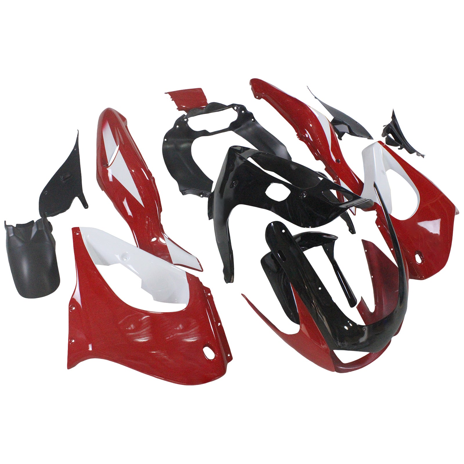 Carénage Amotopart pour Yamaha YZF1000R Thunderace 1997-2007, rouge&Kit Style1 noir