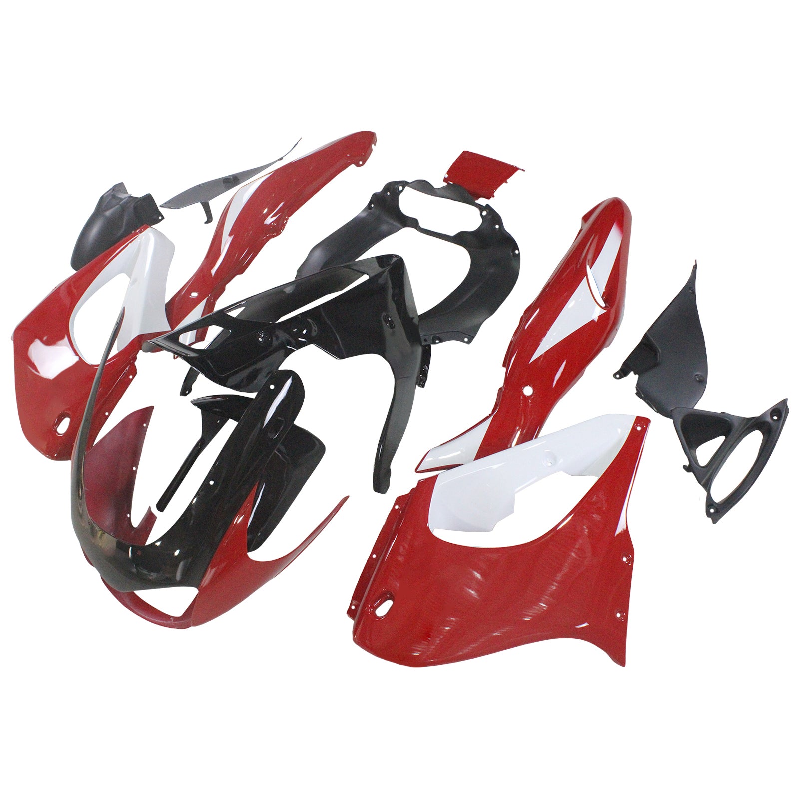 Carénage Amotopart pour Yamaha YZF1000R Thunderace 1997-2007, rouge&Kit Style1 noir
