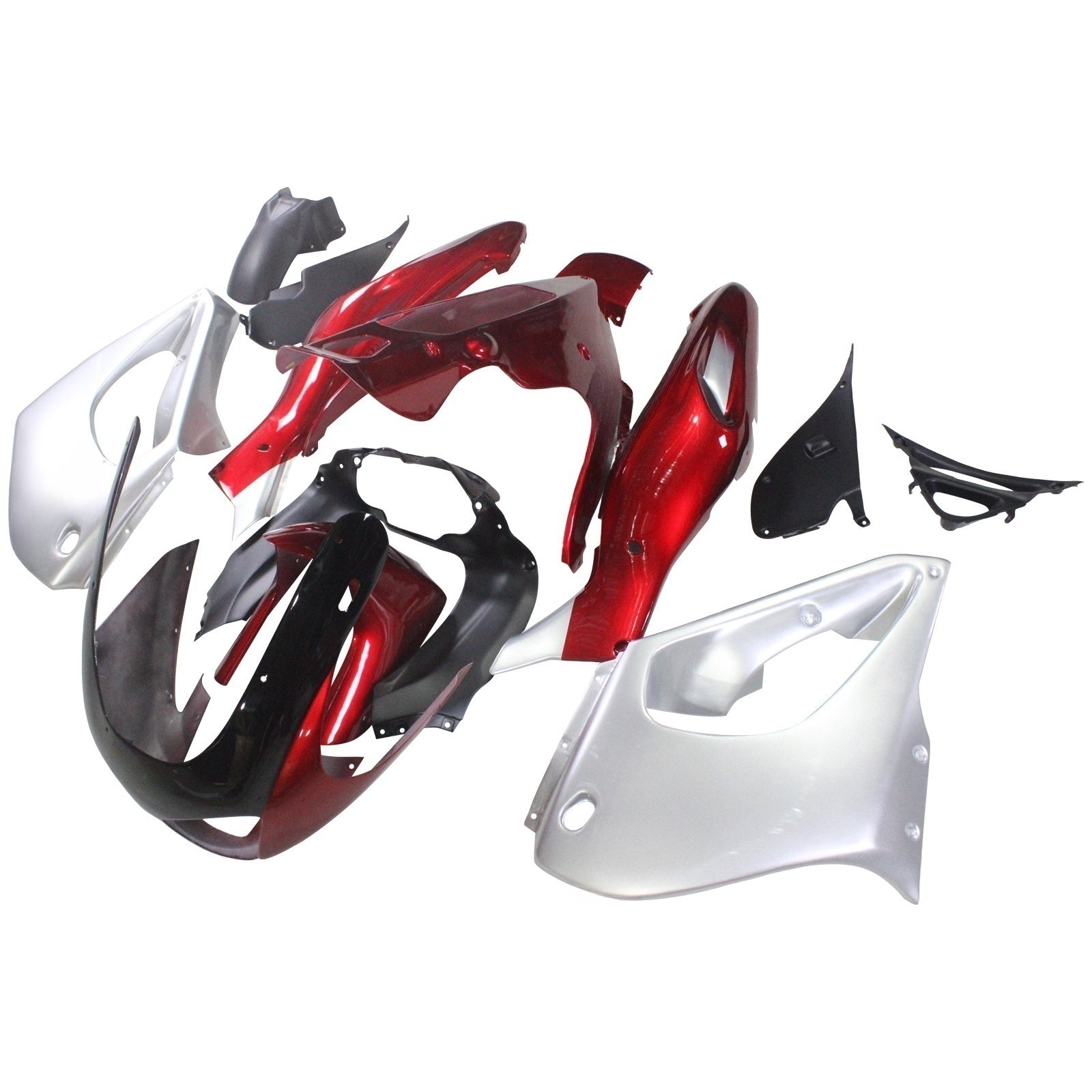 Amotopart 1997-2007 Yamaha YZF1000R Thunderace Fairing Red&Sliver Style1 Kit