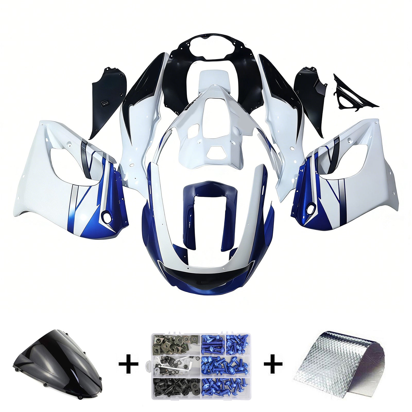 Amotopart 1997-2007 Yamaha YZF1000R Thunderace White Blue Fairing Kit