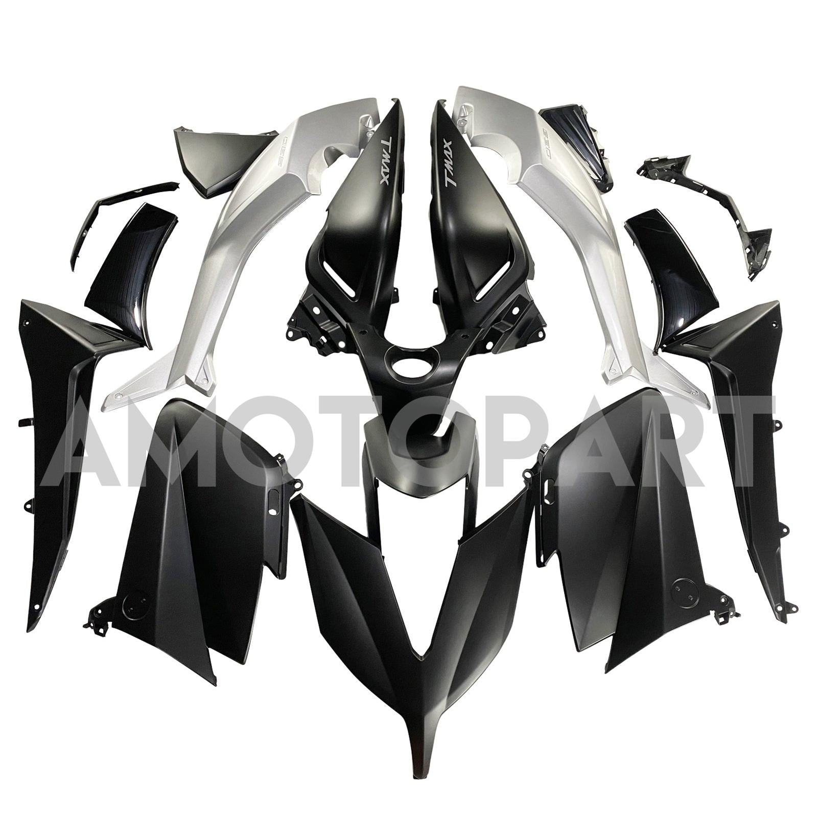 Amotopart 2015-2016 Yamaha T-Max TMAX530 Fairing Black&Sliver Kit