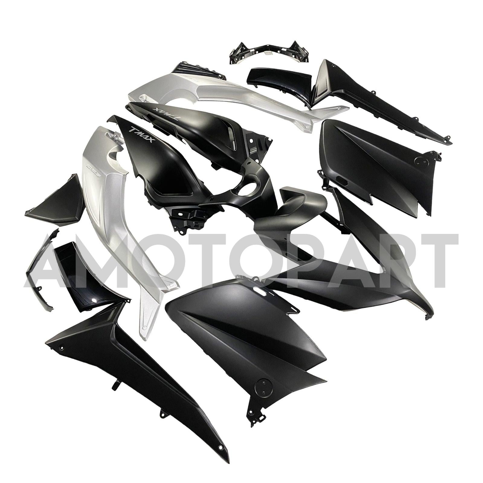 Amotopart 2015-2016 Yamaha T-Max TMAX530 Fairing Black&Sliver Kit