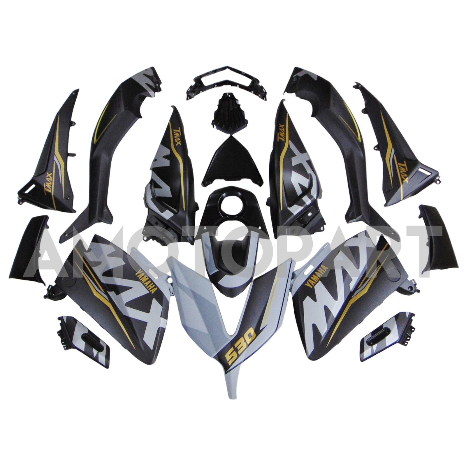 Amotopart 2015-2016 Yamaha T-Max Tmax530 Fairing Matte Black s akcenty