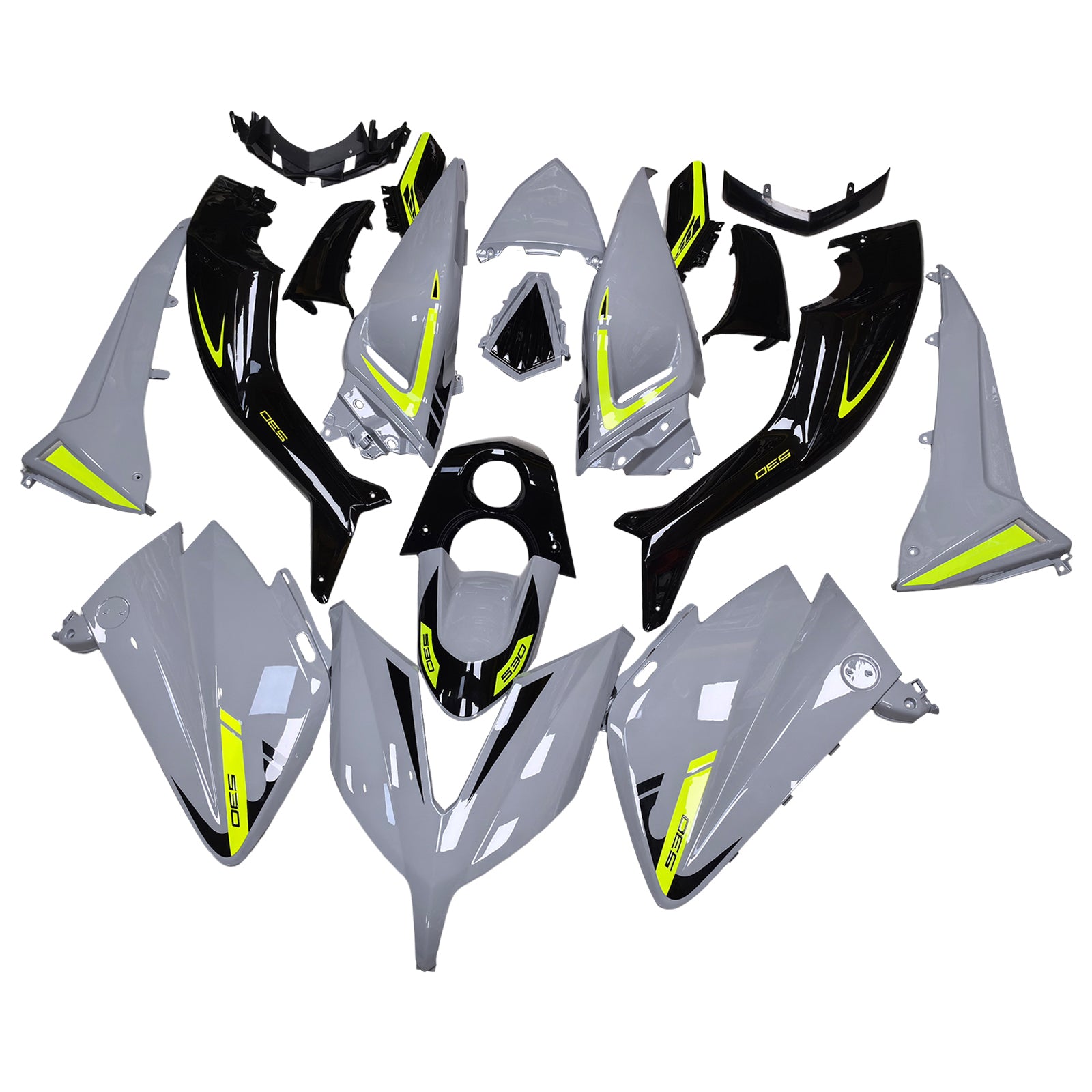 Amotopart 2015-2016 Yamaha T-Max TMAX530 Fairing Grey&Yellow Kit