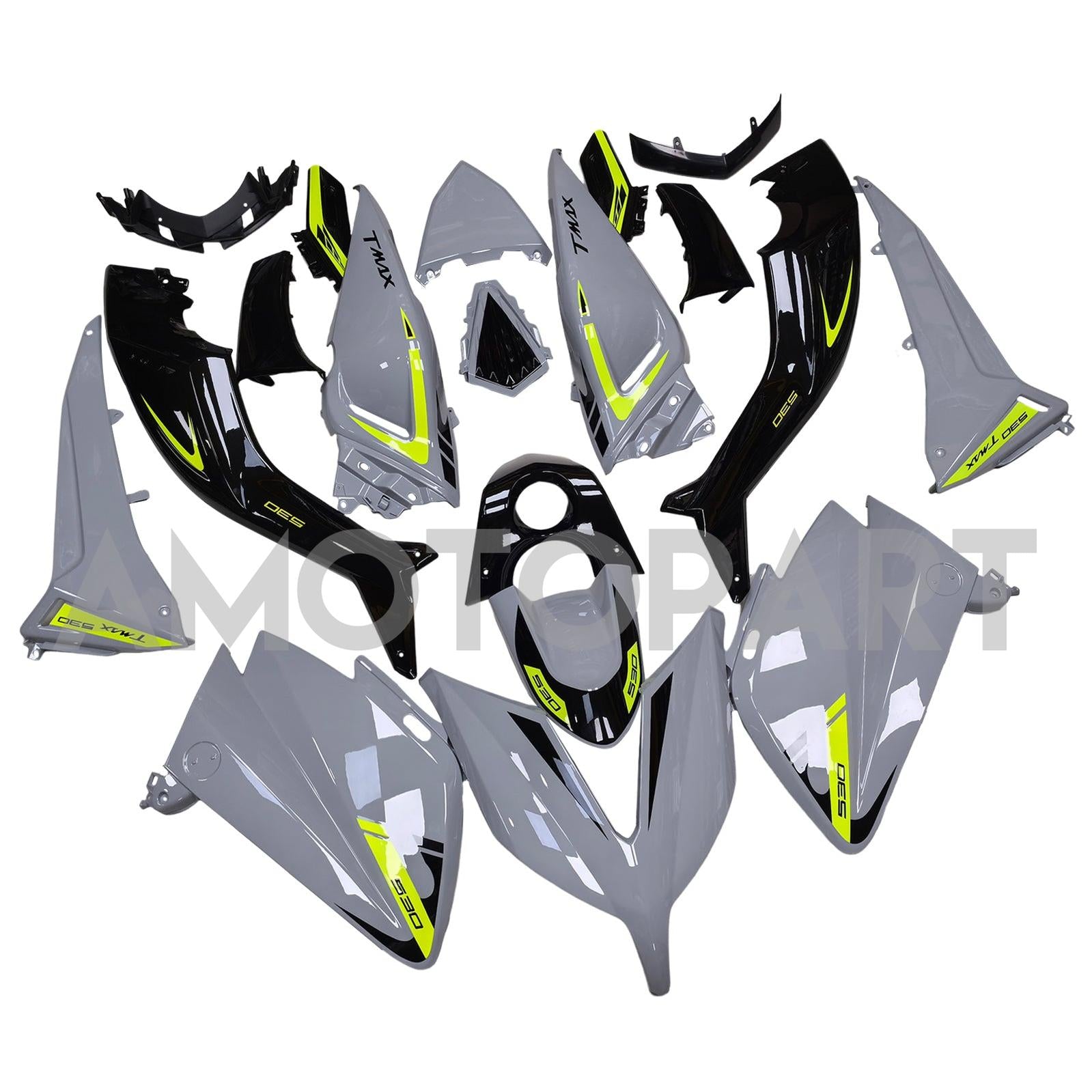Amotopart 2015-2016 Yamaha T-Max Tmax530 Fairing Grey & Yellow Kit