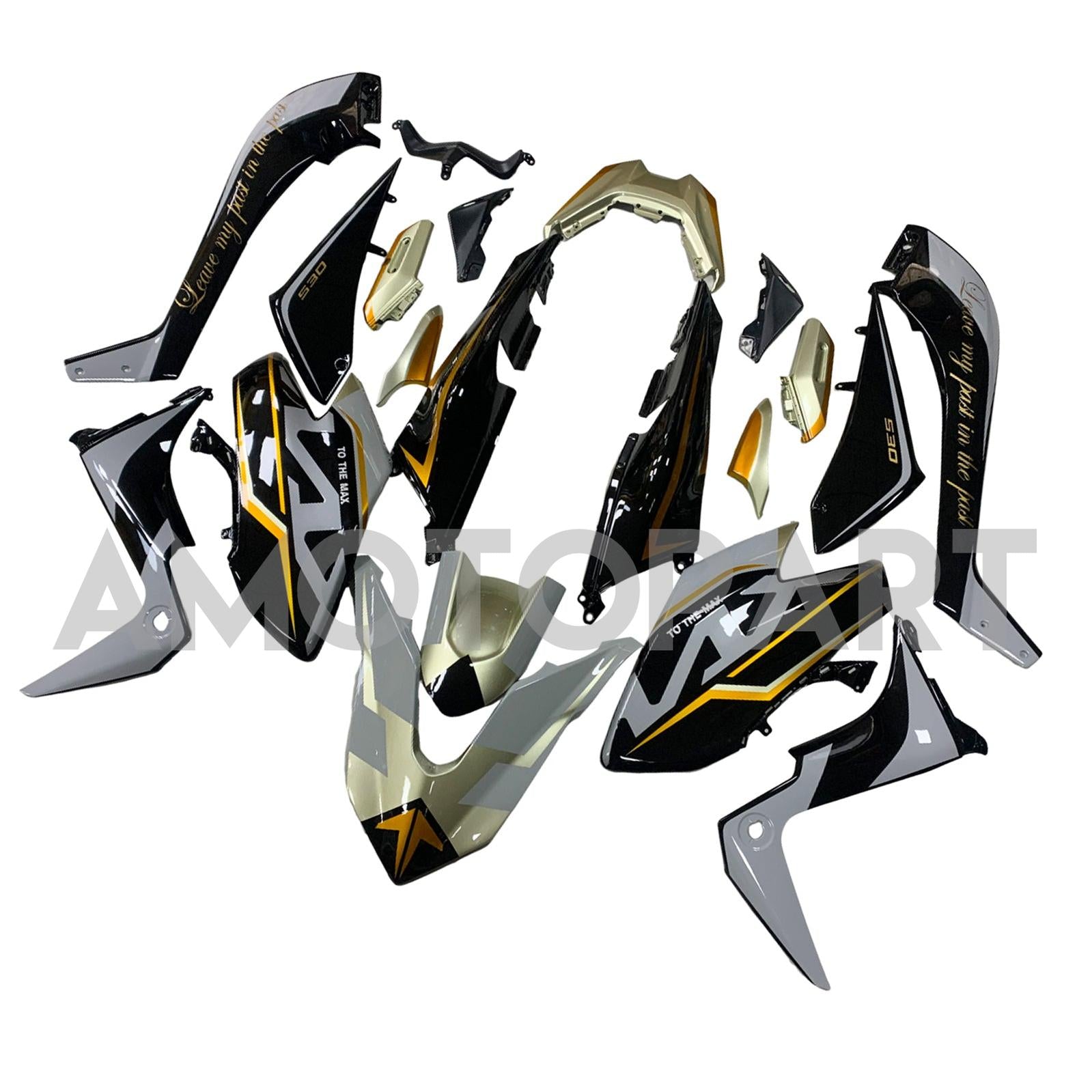 Amotopart Kit carena argento e oro Yamaha T-Max TMAX530 2017-2018