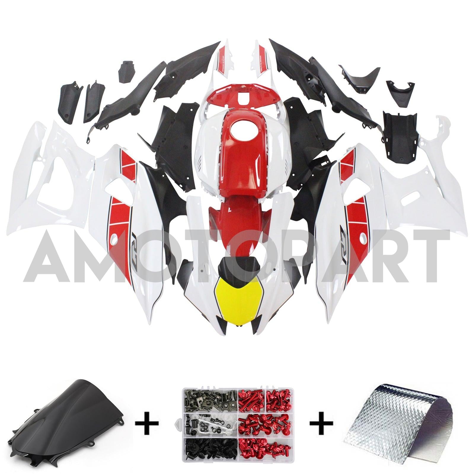 Amotopart 2021-2025 Yamaha YZF-R7 White&Red Fairing Kit