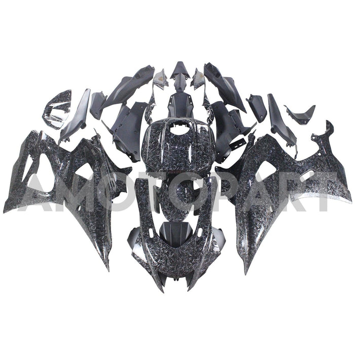 Amotopart 2021-2025 Yamaha YZF-R7 Carbon Fiber Marble Black Fairing Kit
