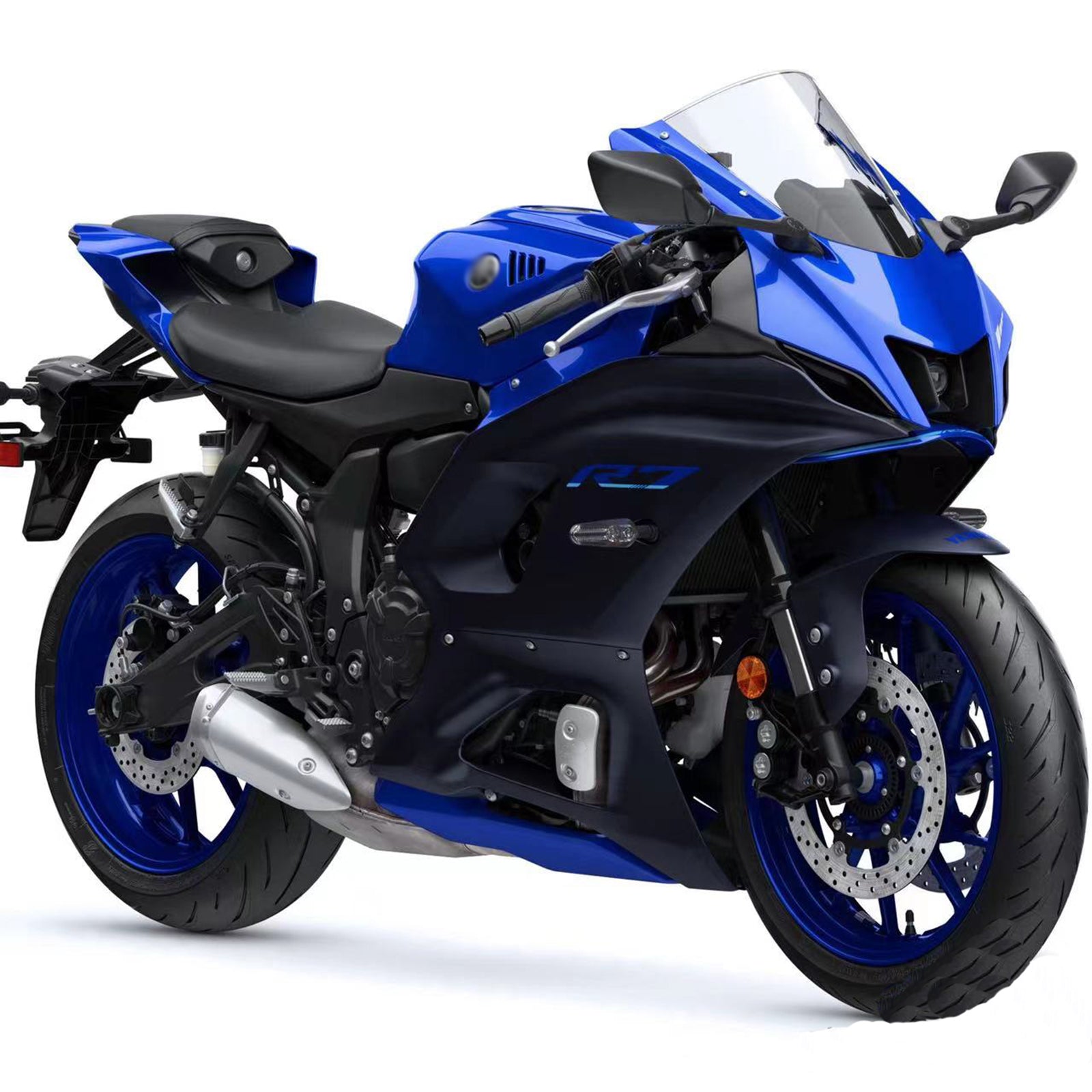 Amotopart 2021–2025 Yamaha YZF-R7 Mattblau&Schwarzes Style2 Verkleidungsset