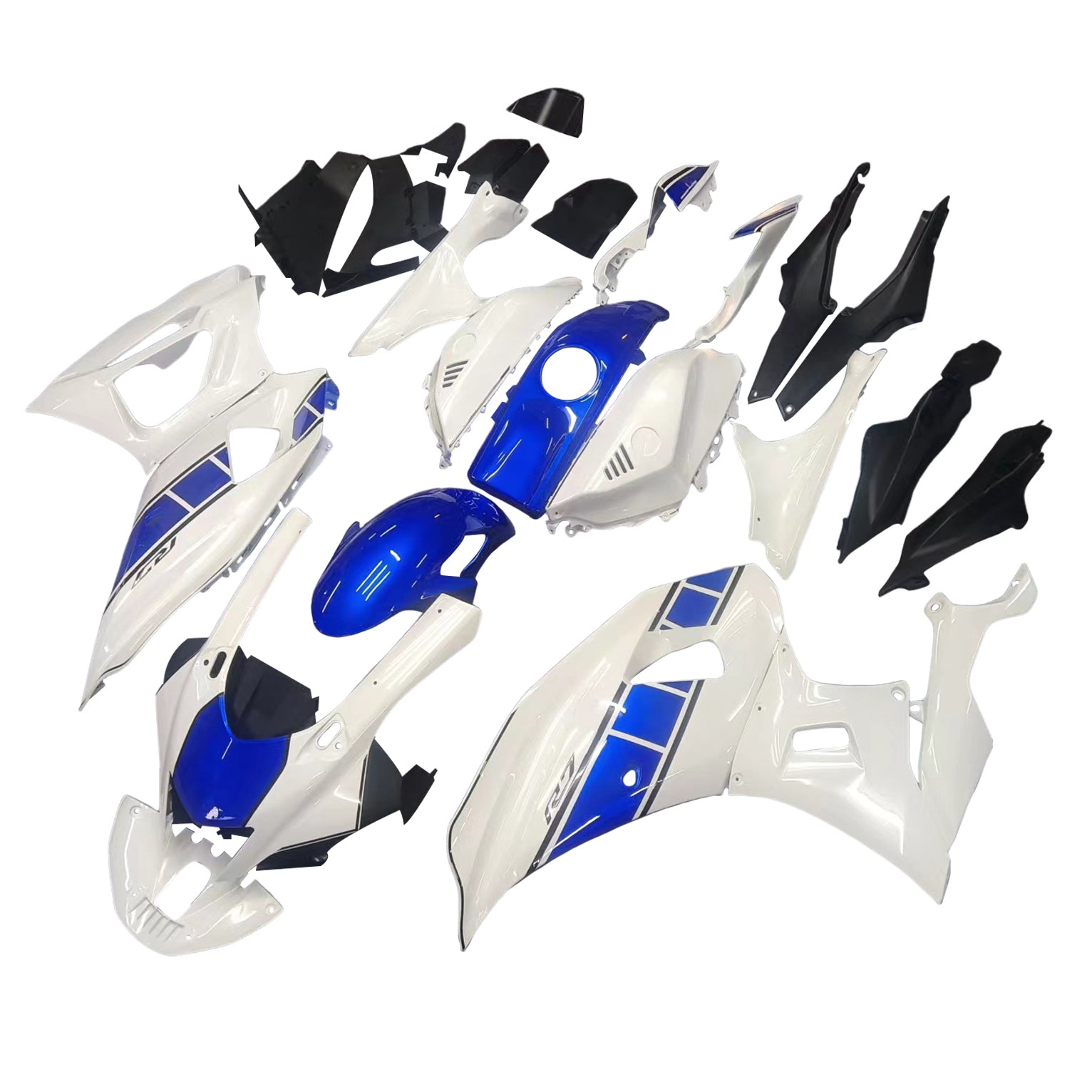 Amotopart 2021-2024 ヤマハ YZF-R7 ブルー&ホワイト スタイル 2 フェアリングキット
