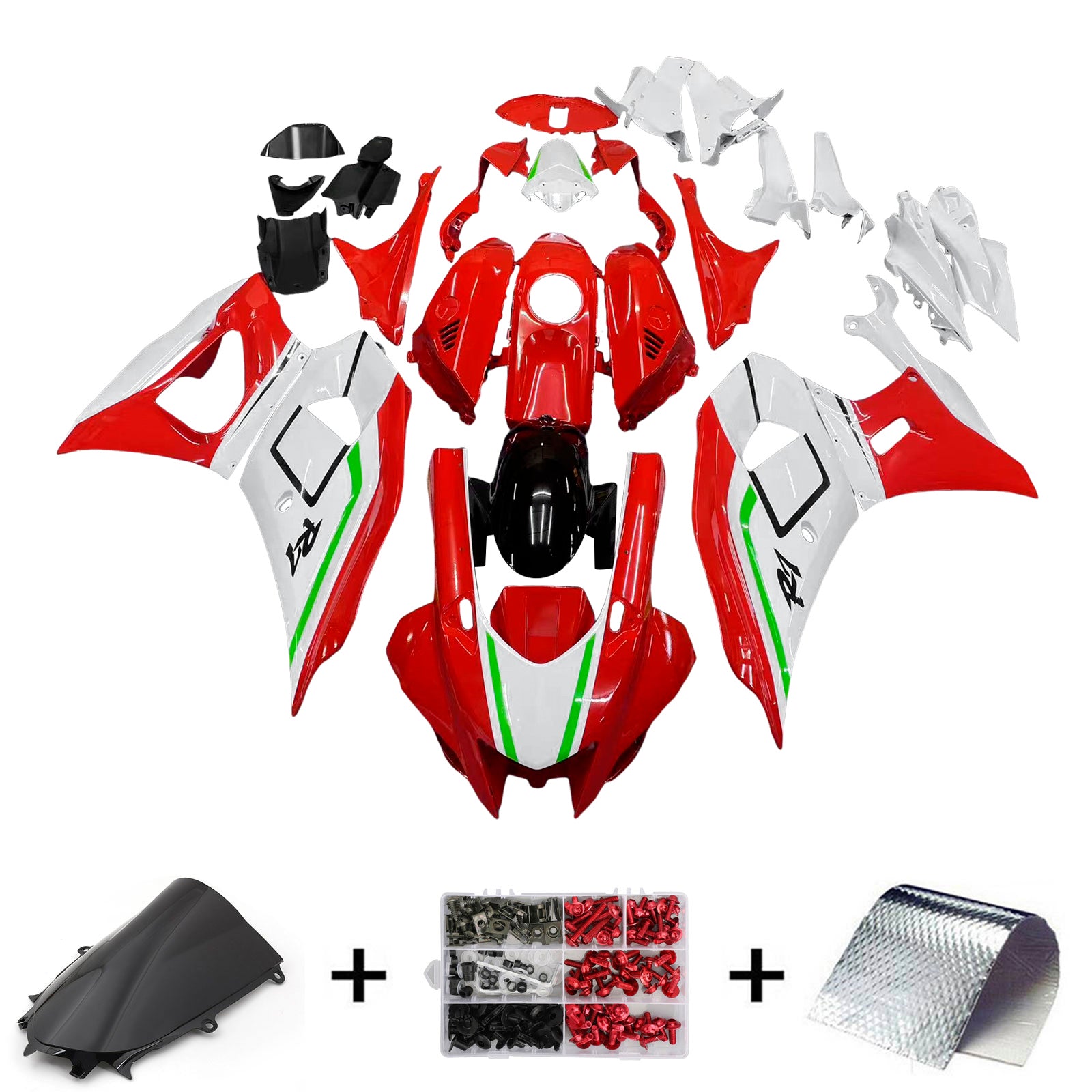 Amotopart 2021-2025 YAMAHA YZF-R7 WIT RED RODE KUIST KIT