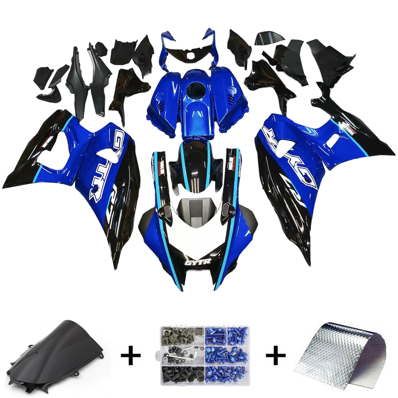 Amotopart 2021-2025 Yamaha YZF-R7 Blue Black Fairing Kit