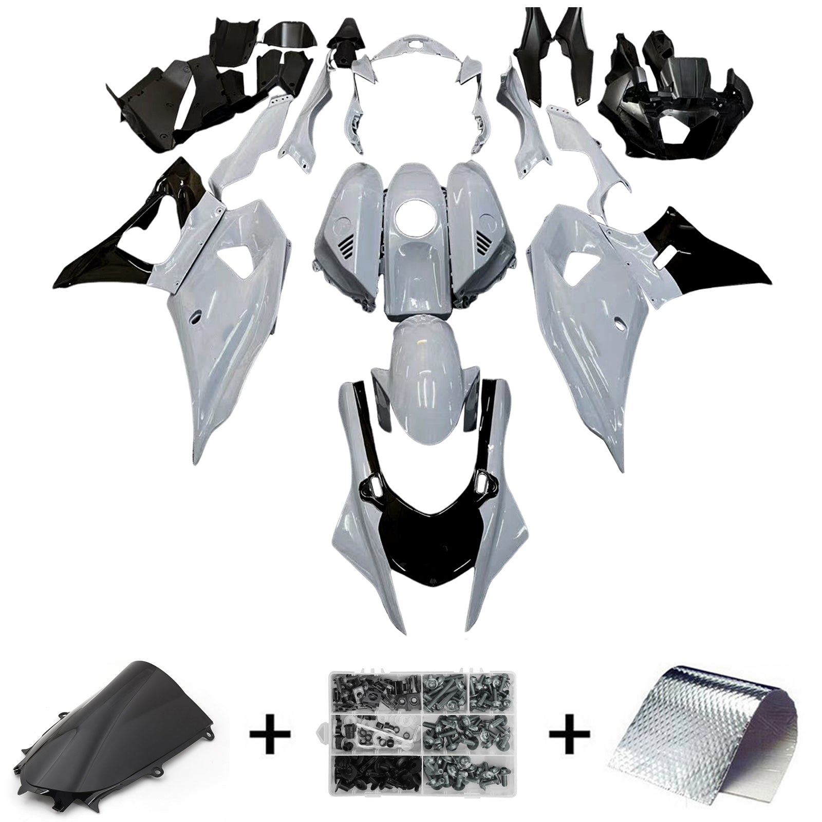 Amotopart 2021-2025 Yamaha YZF-R7 Gray Black Fairing Kit