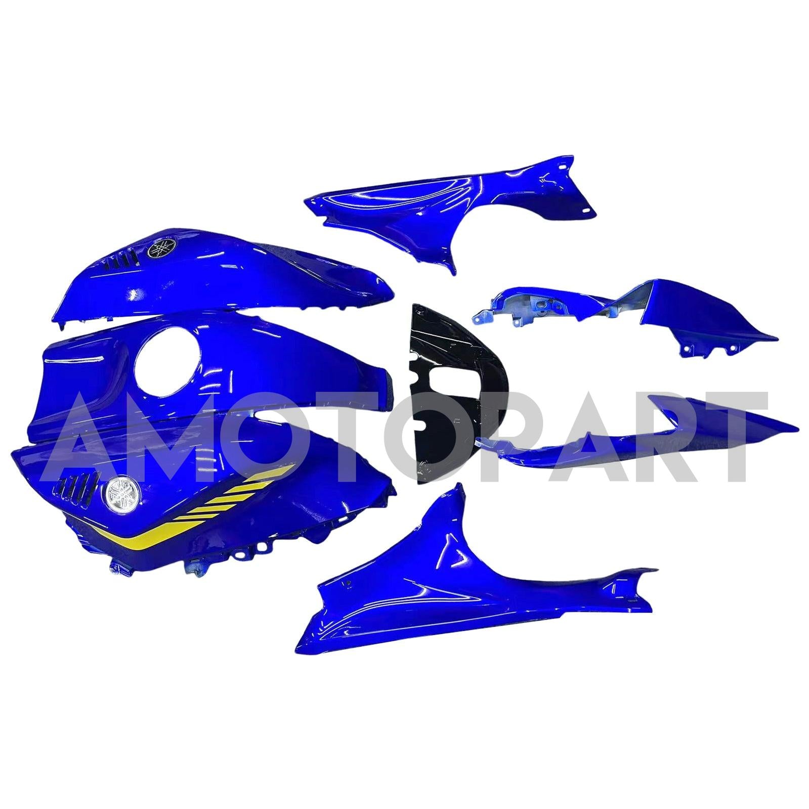 Amotopart 2021-2025 Yamaha YZF-R7 Black Blue Yellow Fairing Kit