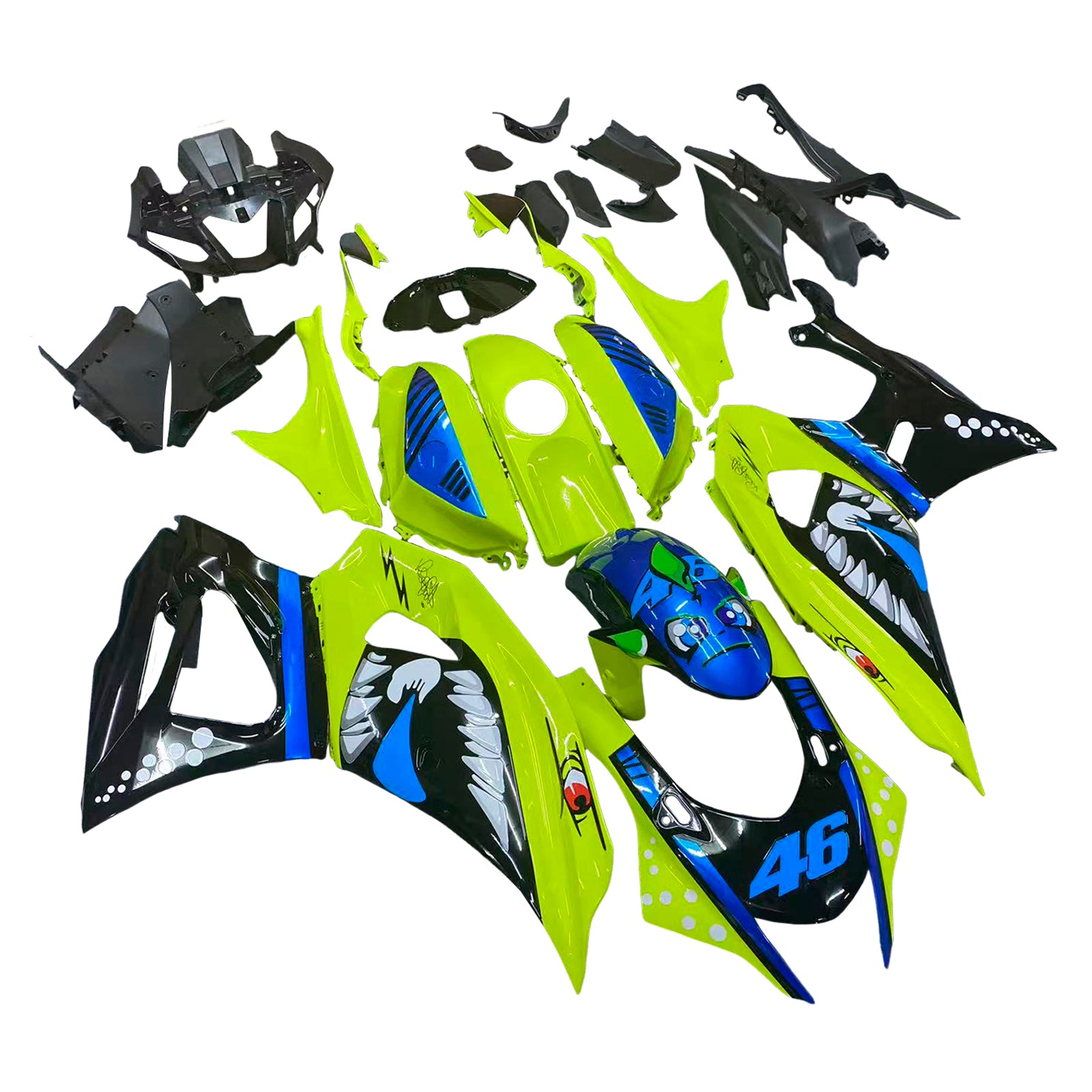 Amotopart 2021-2025 Yamaha YZF-R7 Black Yellow Blue Fairing Kit