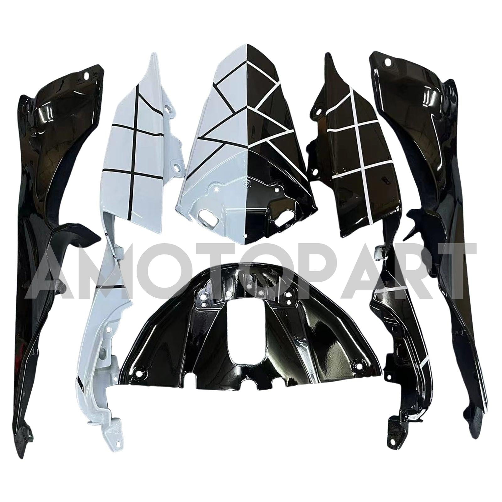Amotopart 2021-2025 Yamaha YZF-R7 Black White Grey Fairing Kit