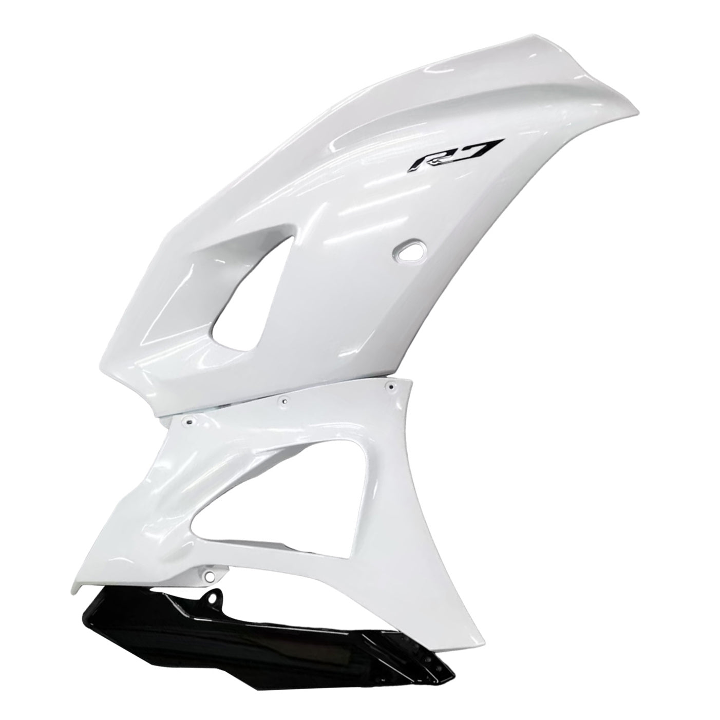 Amotopart 2021–2025 Yamaha YZF-R7 glänzend weißes Verkleidungsset