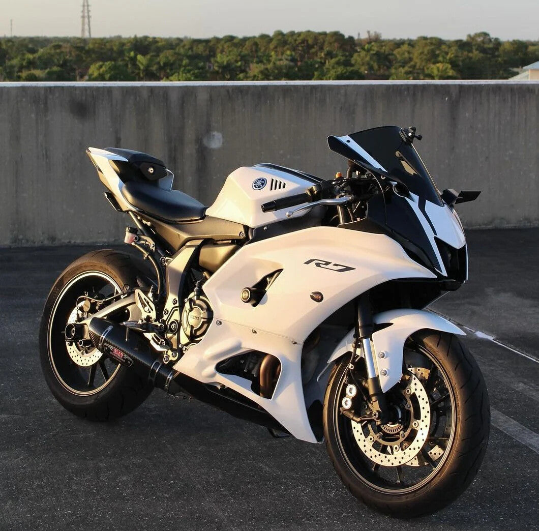 Amotopart 2021–2025 Yamaha YZF-R7 glänzend weißes Verkleidungsset