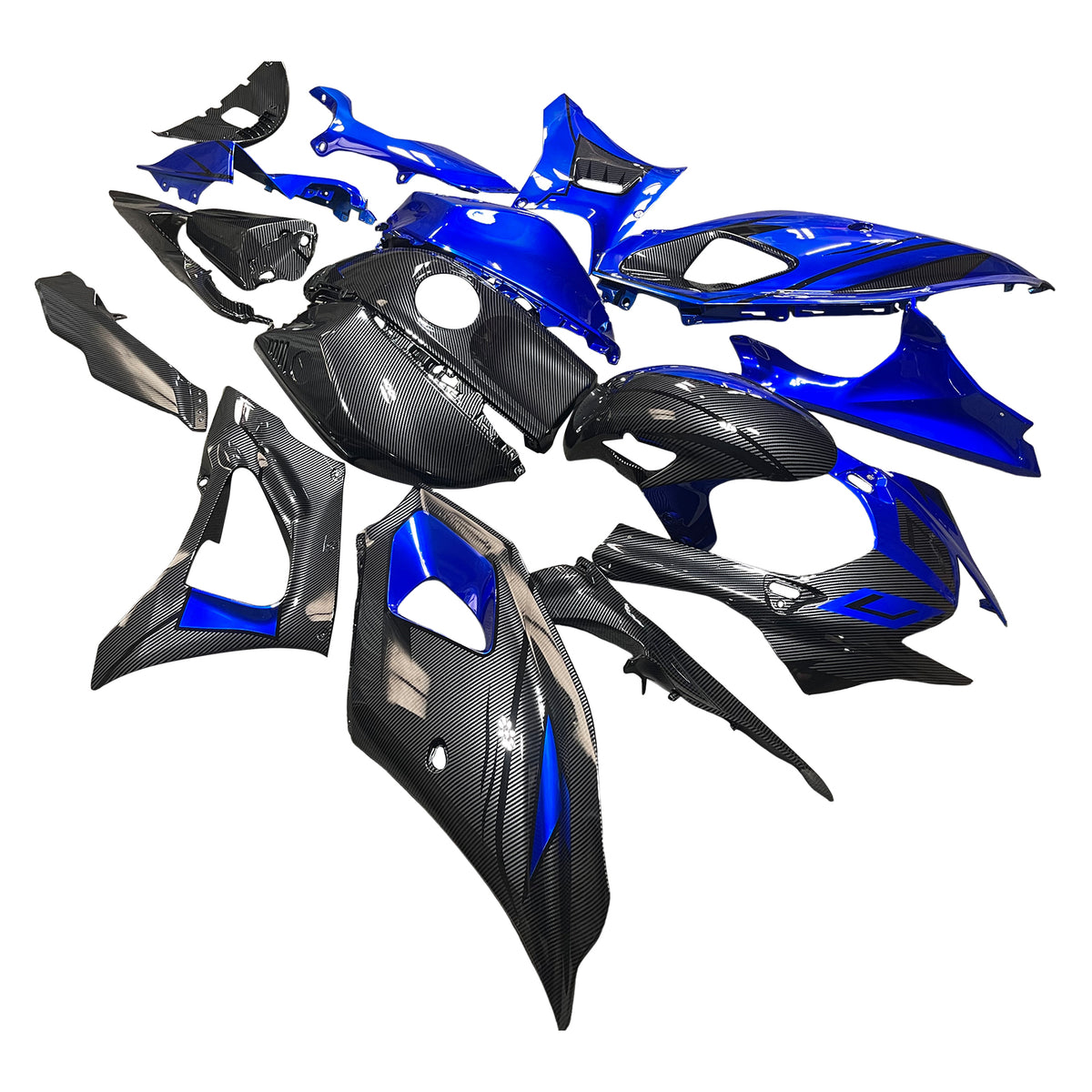 Amotopart 2021-2025 Yamaha YZF-R7 Carbon Fiber Blue Fairing Kit