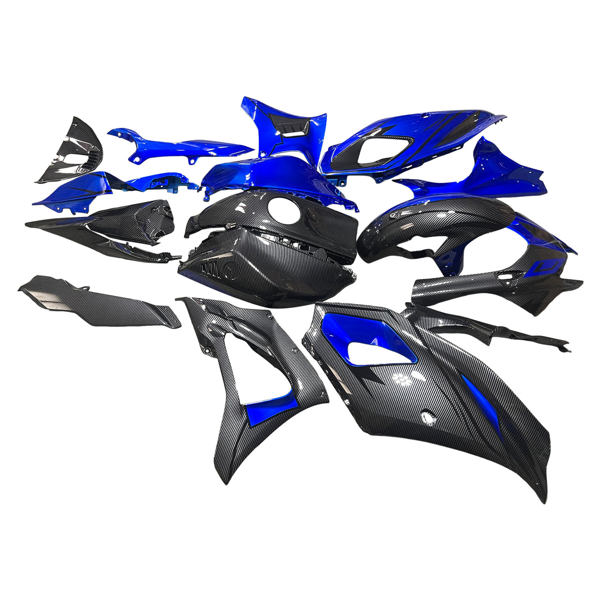 Amotopart 2021-2025 Yamaha YZF-R7 Carbon Fiber Blue Fairing Kit