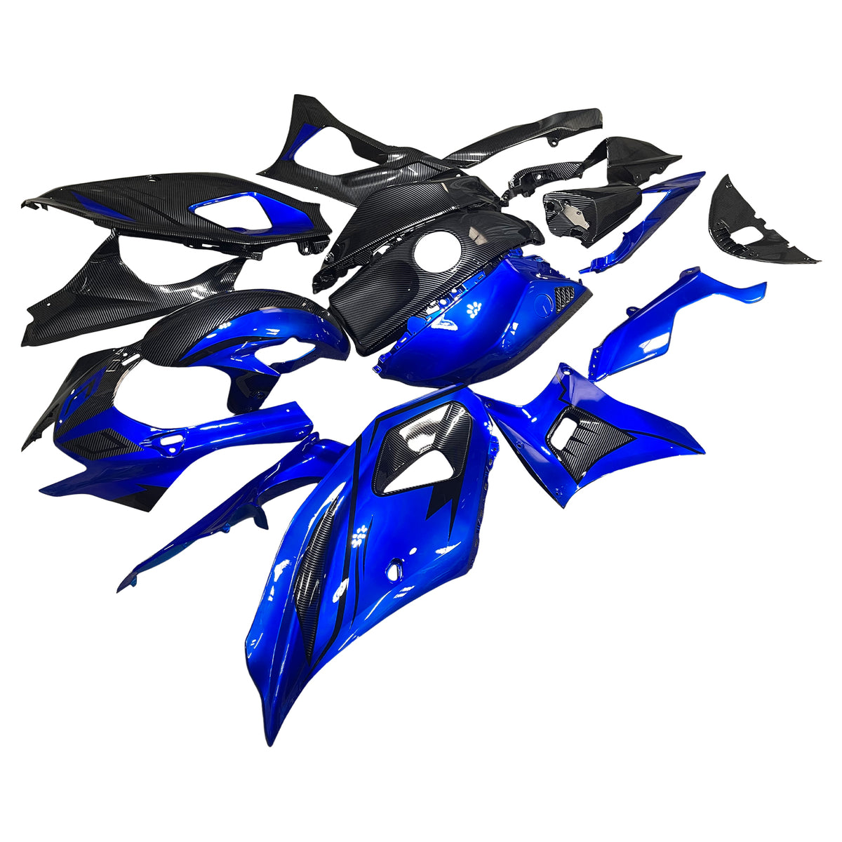 Amotopart 2021-2025 Yamaha YZF-R7 Carbon Fiber Blue Fairing Kit