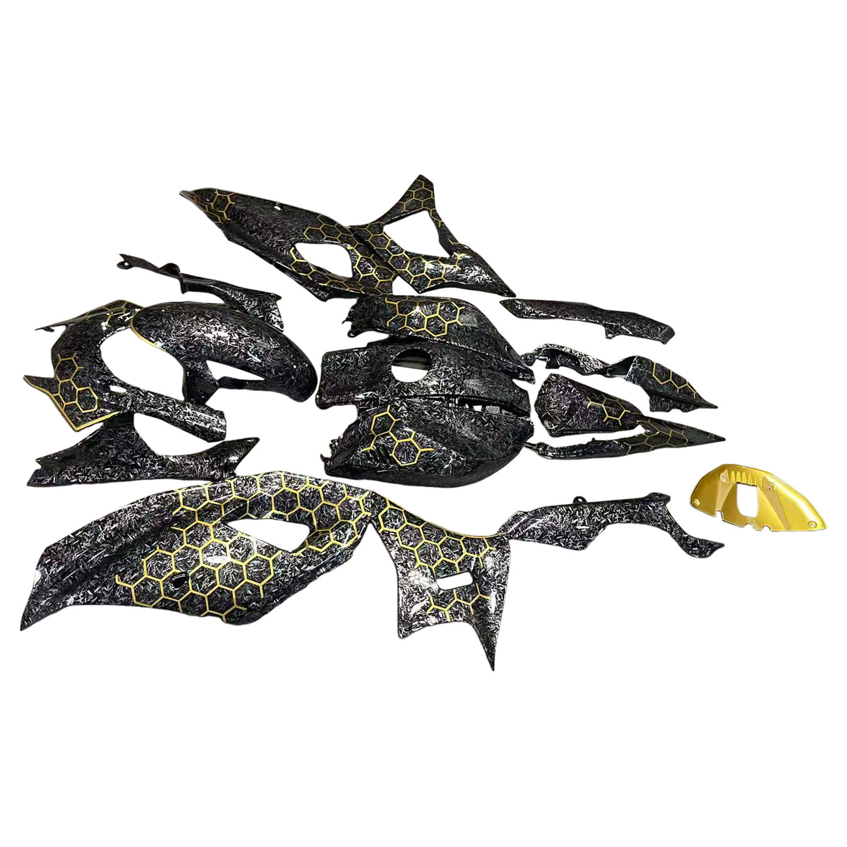 Amotopart 2021-2025 Yamaha YZF-R7 Forged Carbon Fiber Gold Fairing Kit