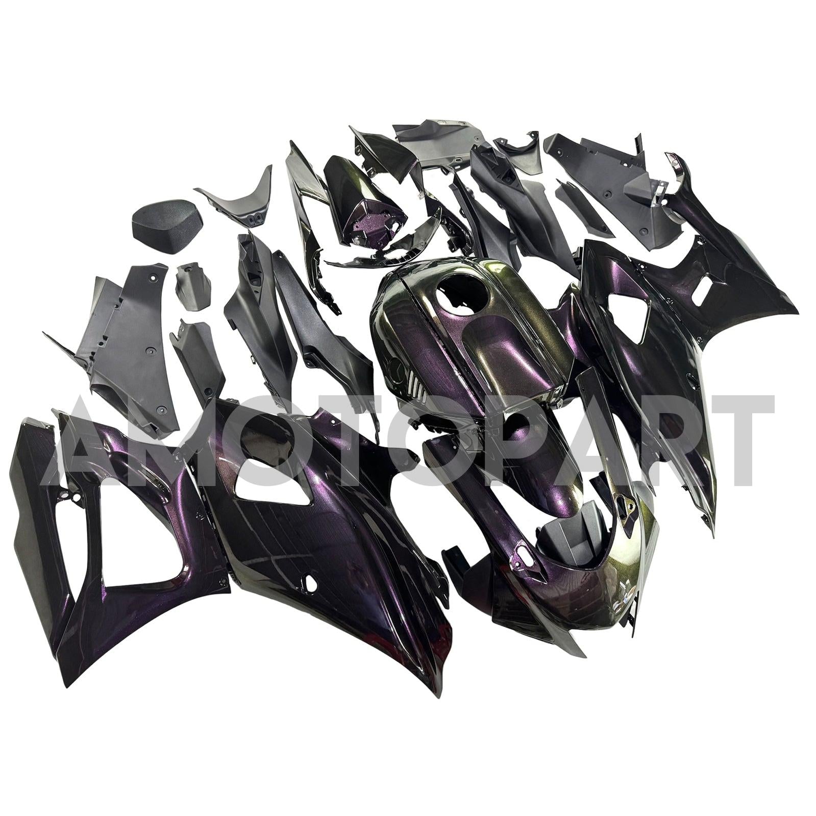 Amotopart 2021-2025 Yamaha YZF-R7 Gradient Green Purple Fairing Kit