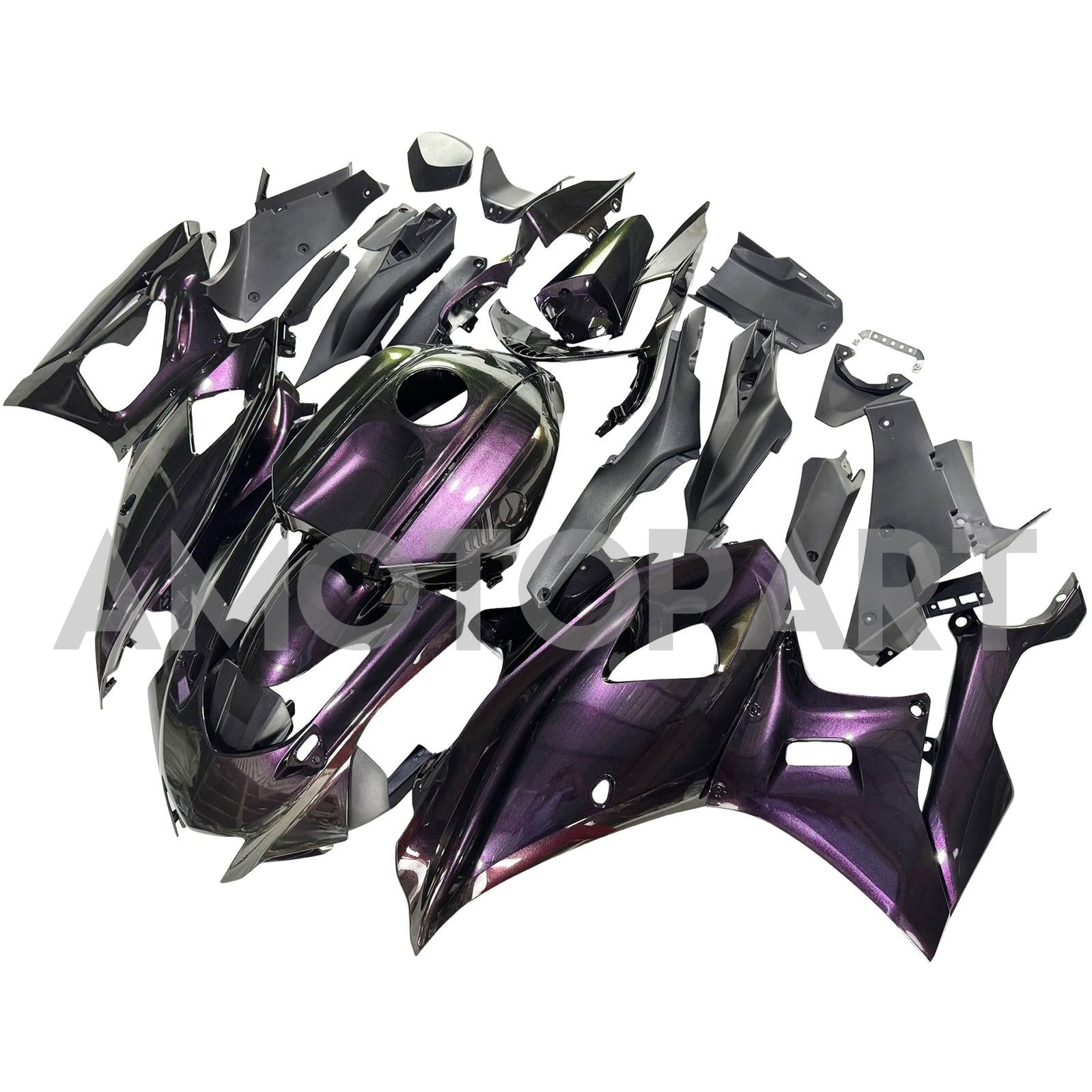 Amotopart 2021-2025 Yamaha YZF-R7 Gradient Green Purple Fairing Kit