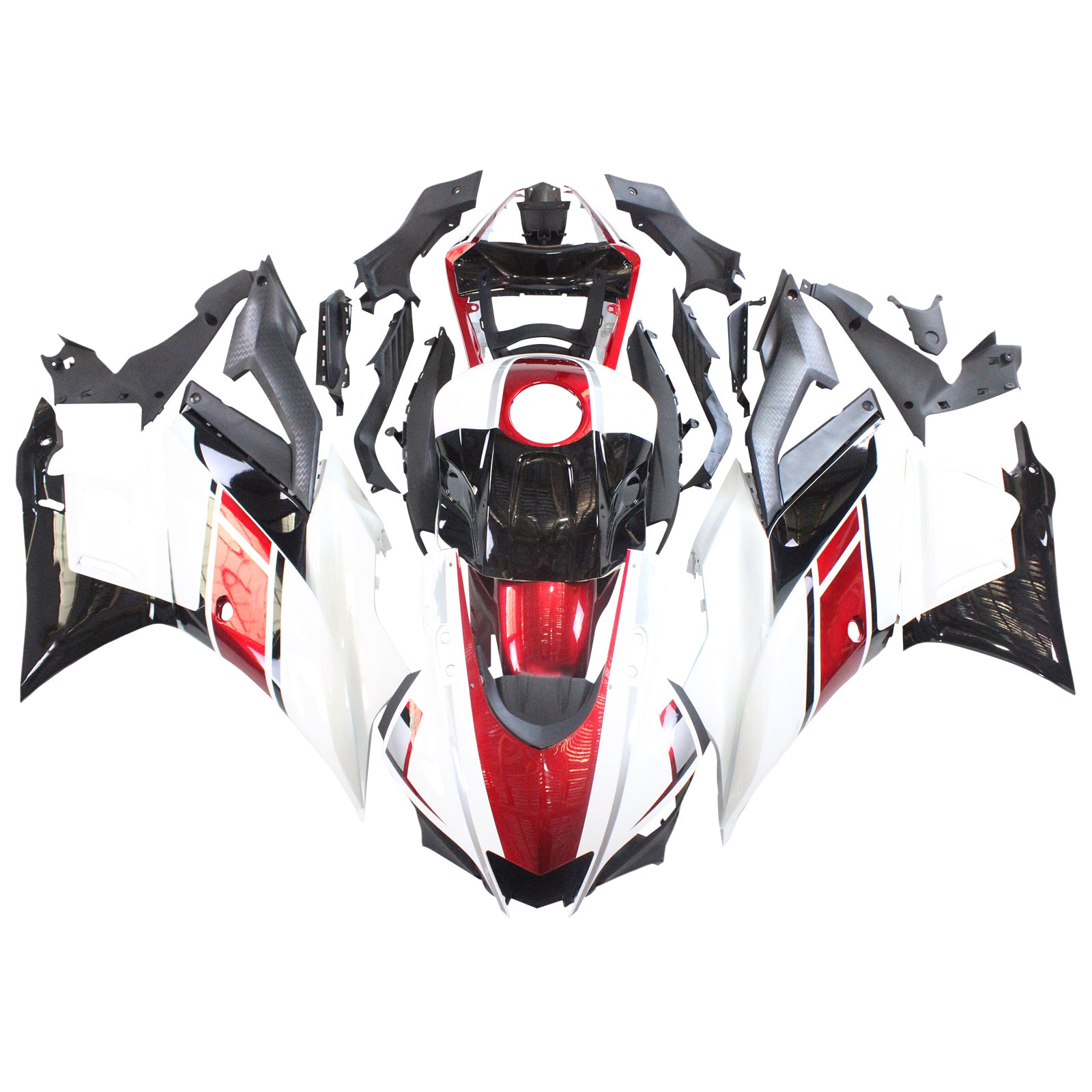 Amotopart 2022-2024 Yamaha YZF-R3 R25 White Red Fairing Kit