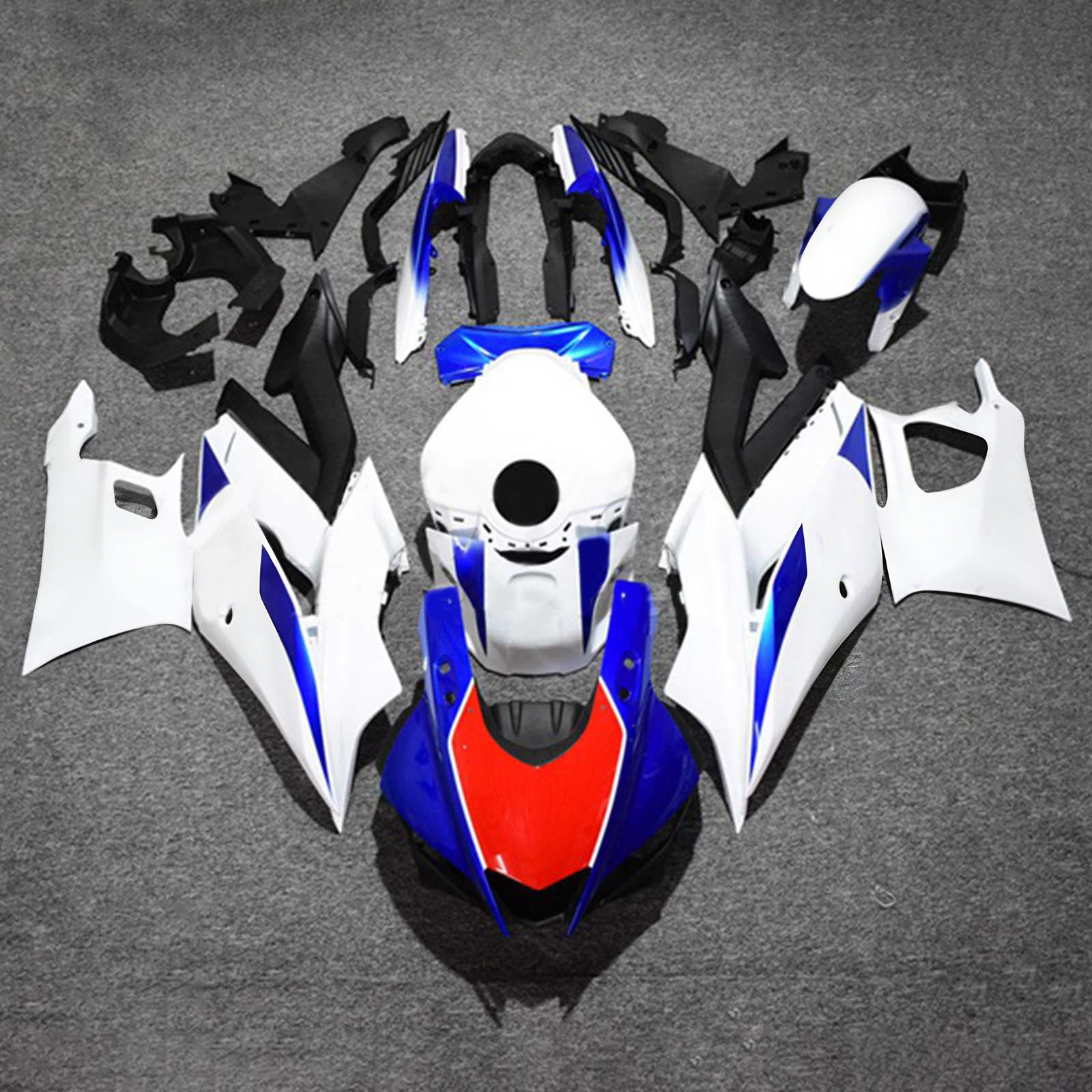Amotopart 2022-2024 Yamaha YZF-R3 R25 White&Blue Style1 Fairing Kit