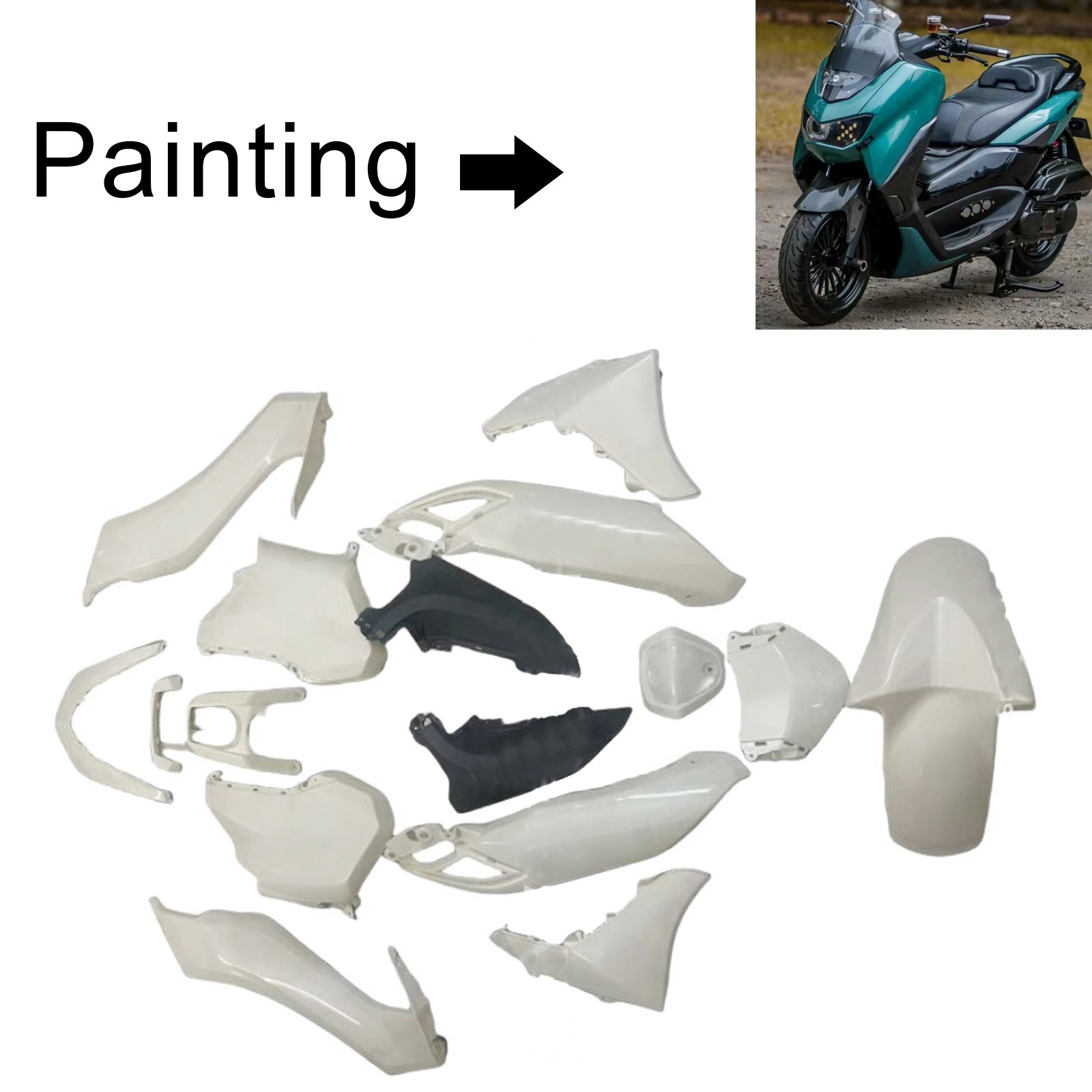 Amotopart 2020–2024 Yamaha NMAX 125/155/250 Schwarz Grün Blau Verkleidungsset