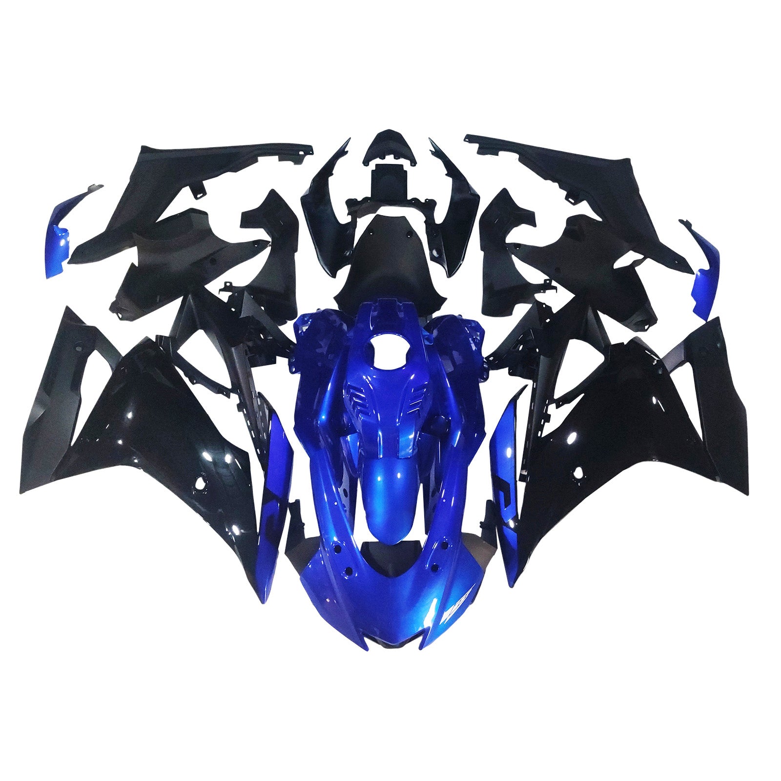 Amotopart 2019-2022 Yamaha YZF R125 Black Blue Fairing Kit