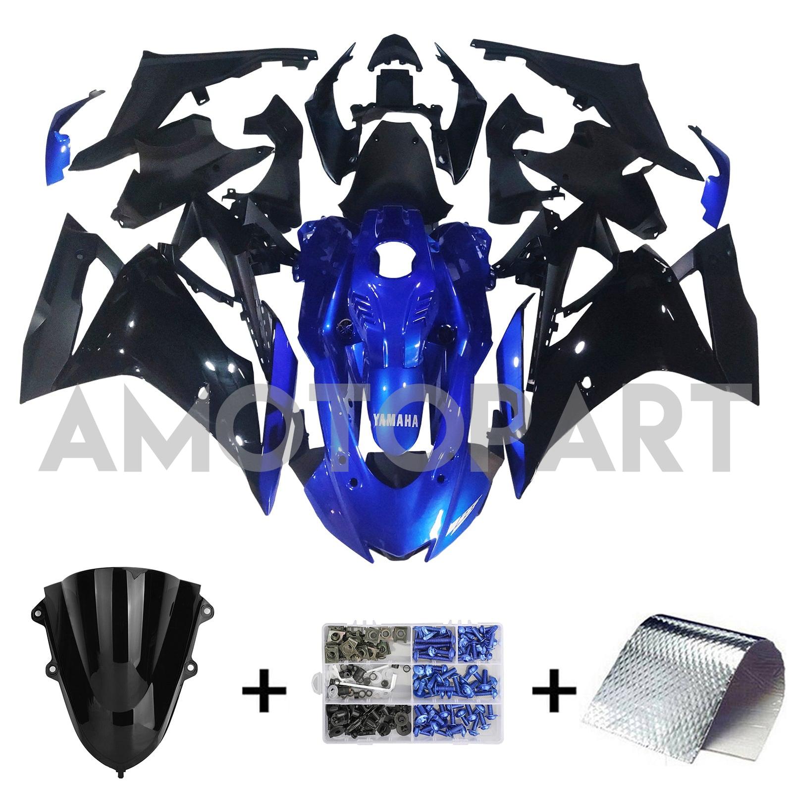 Amotopart 2019-2024 ヤマハ YZF R125 ブラック ブルー フェアリングキット