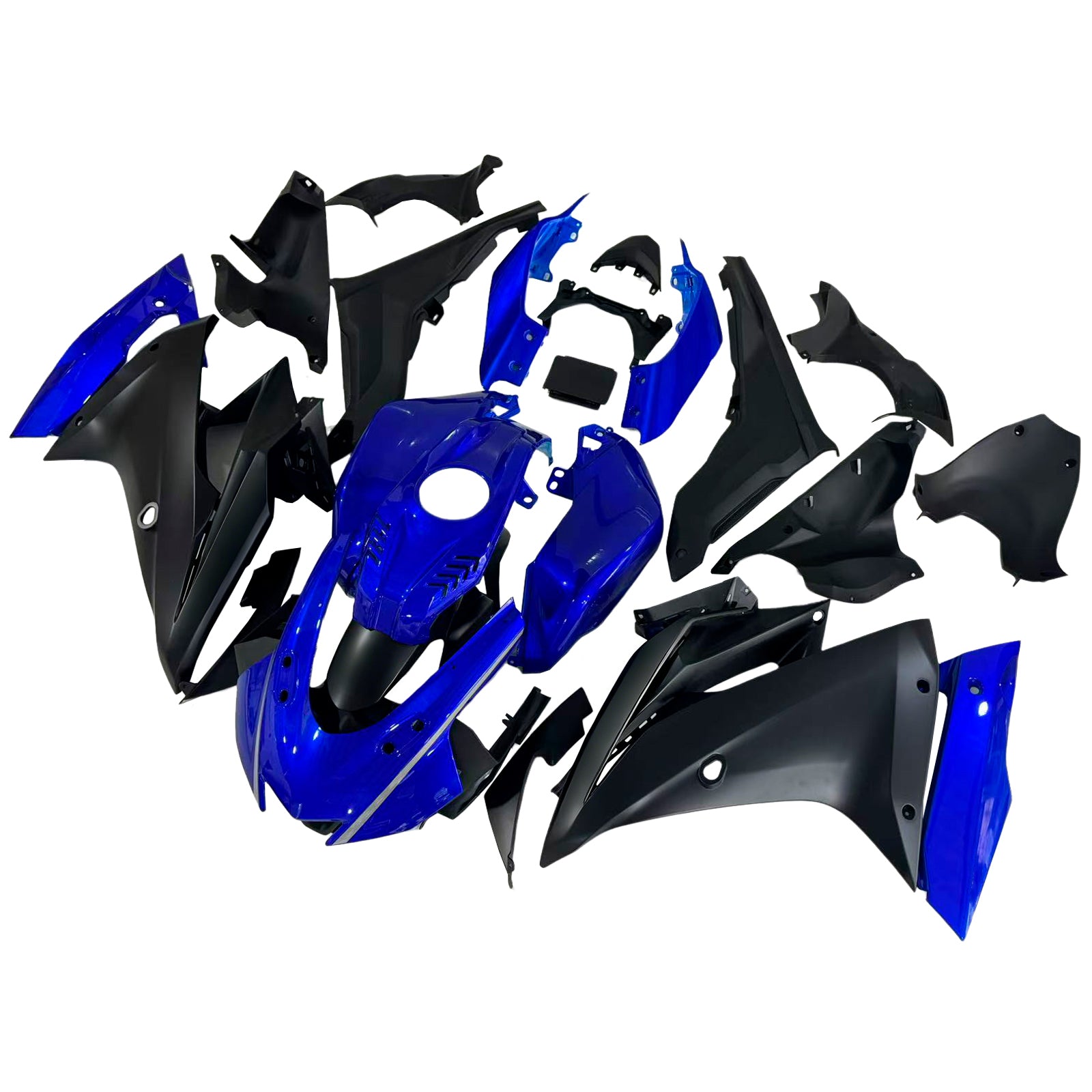 Amotopart 2019-2024 Yamaha Yzf R125 Dark Blue Fairing Zestaw