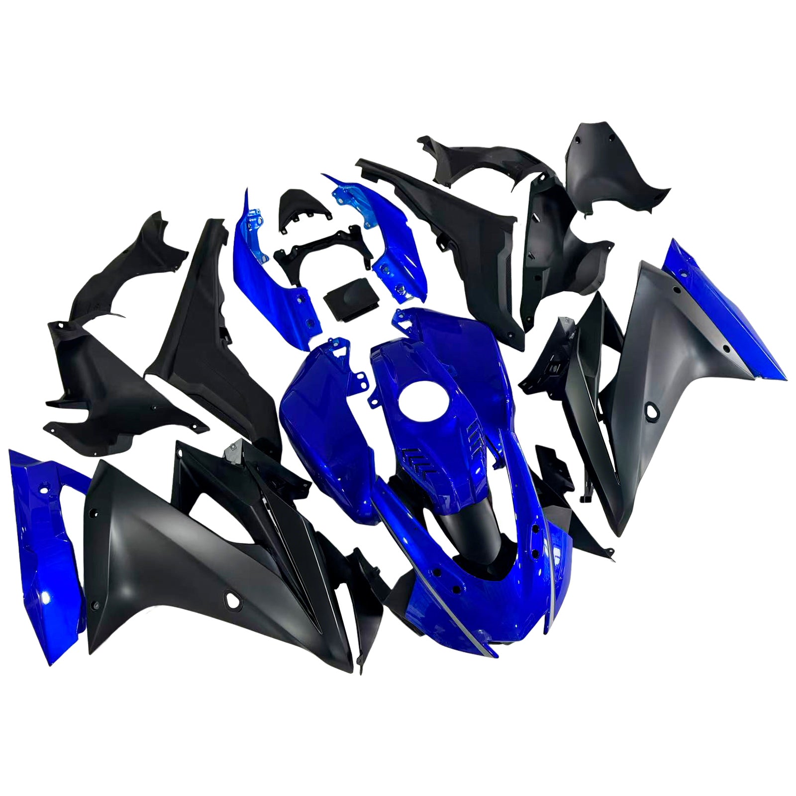 Amotopart 2019-2024 Yamaha Yzf R125 Dark Blue Fairing Zestaw
