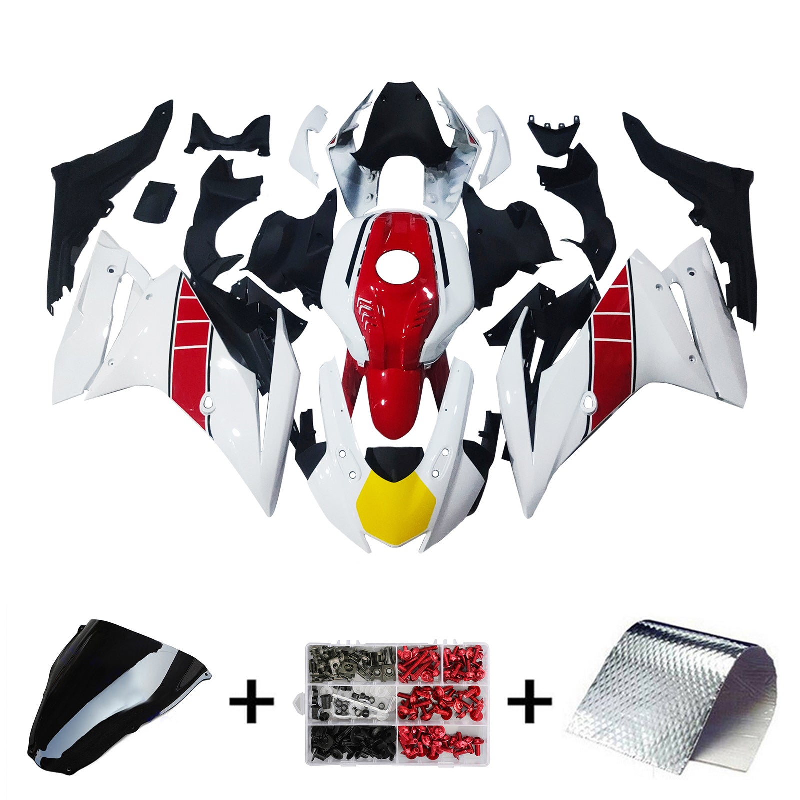 Amotopart 2019-2022 Yamaha YZF R125 White Red Black Fairing Kit