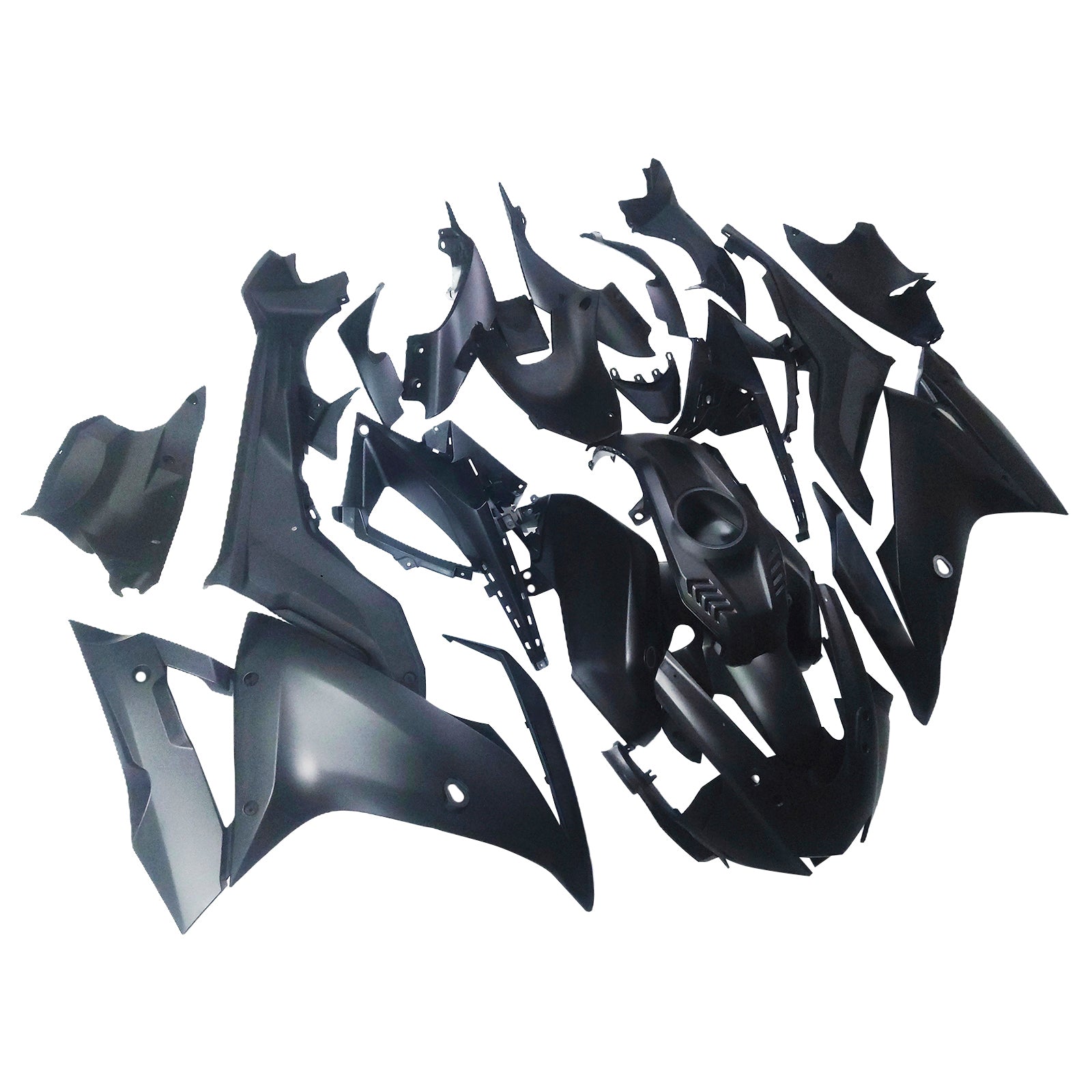 Amotopart 2019–2022 Yamaha YZF R125 schwarzes Verkleidungsset