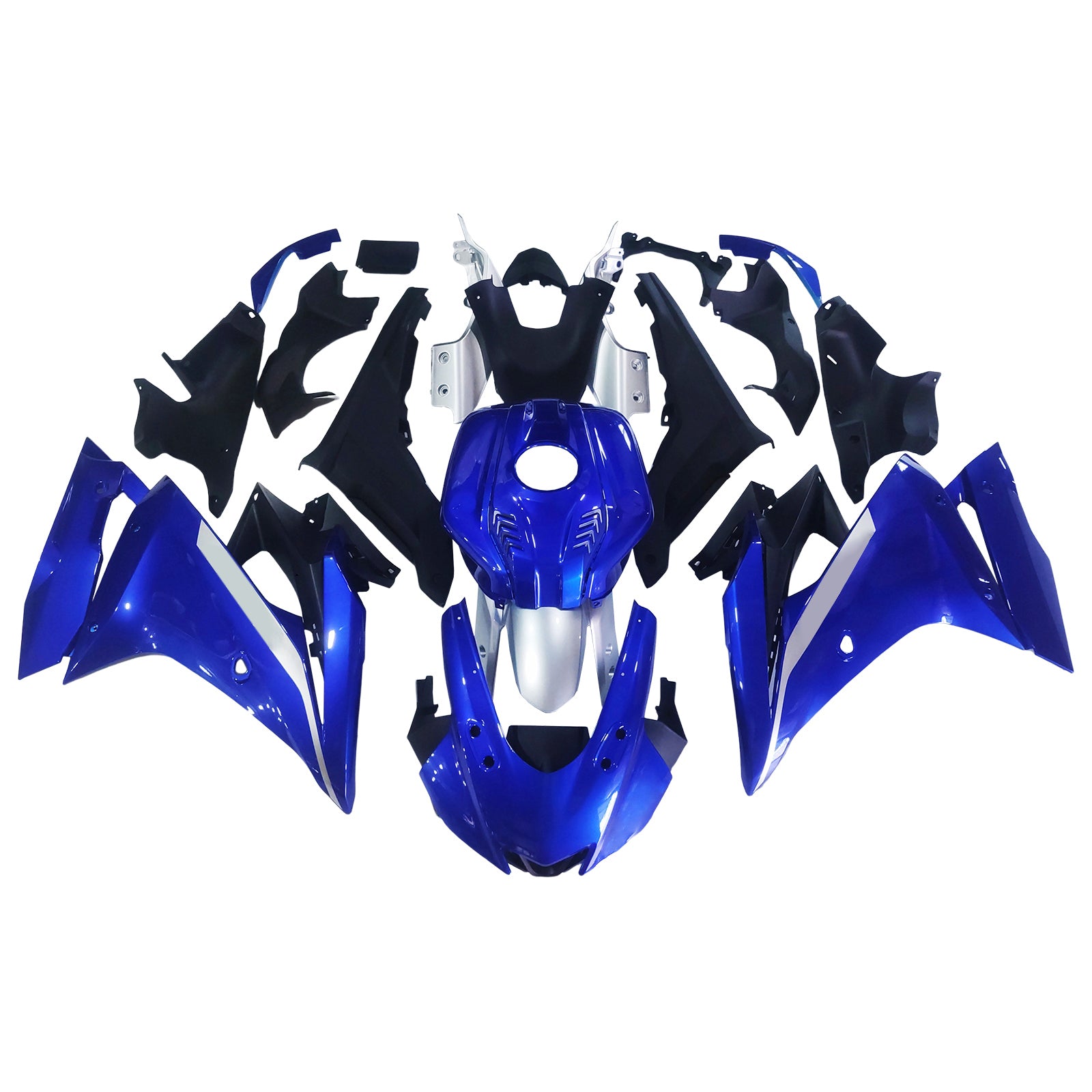 Amotopart 2019–2022 Yamaha YZF R125 Blau Schwarz Verkleidungsset