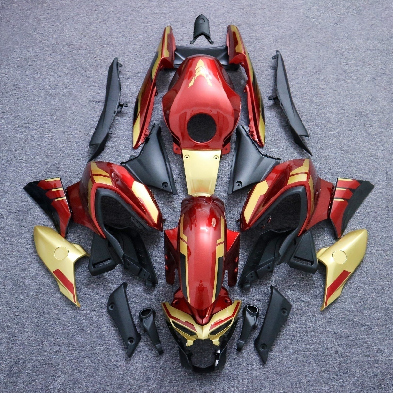 Amotopart 2021-2024 Yamaha MT-03 Gold Red Fairing Kit