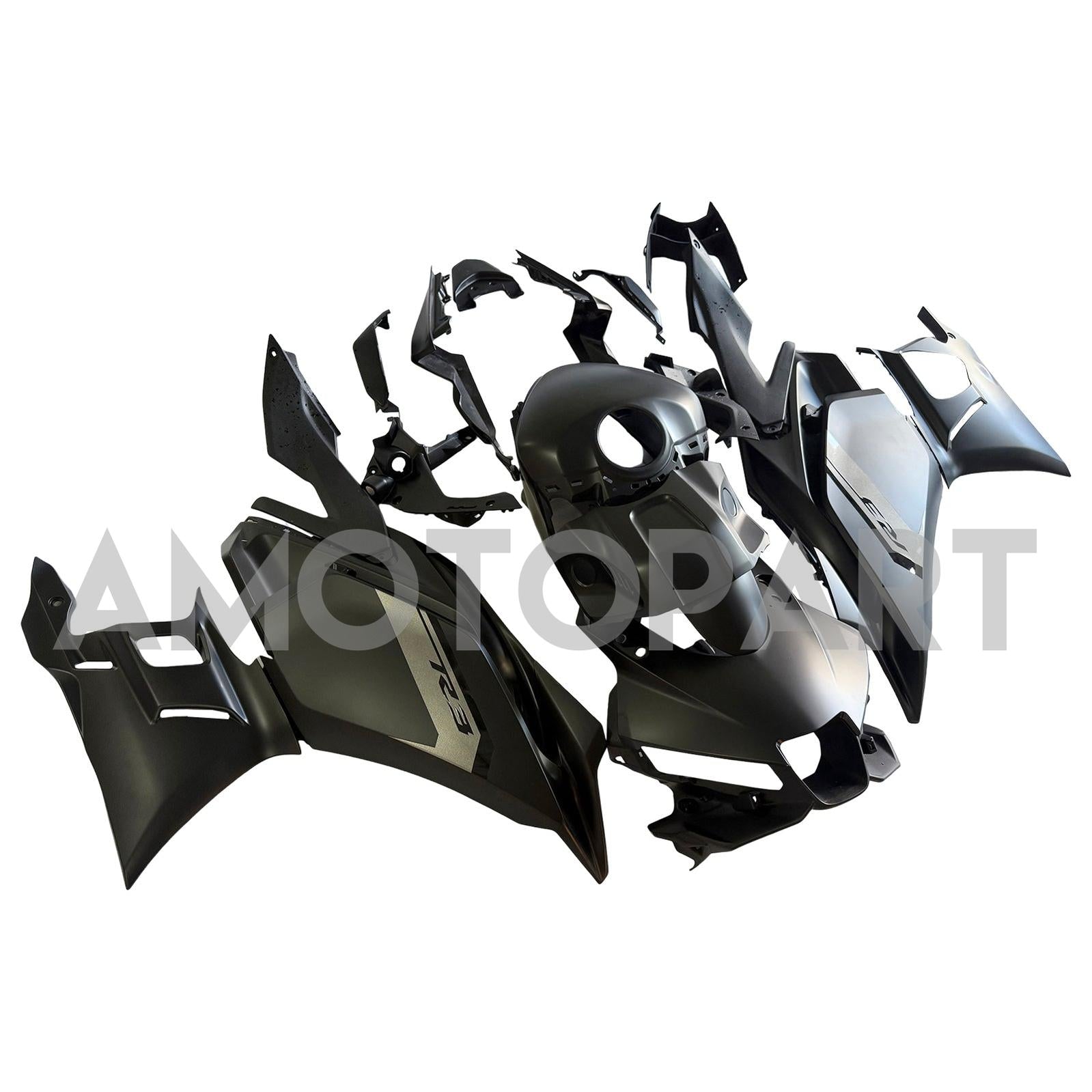Amotopart 2025-2026 Yamaha YZF R3 YZF R25 Black Fairing Kit