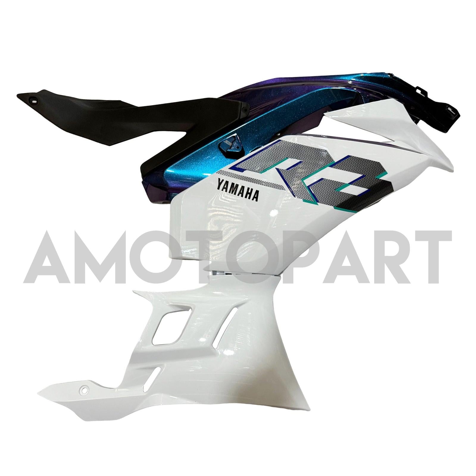 Amotopart 2025-2026 Yamaha YZF R3 YZF R25 Gloss White Blue Fairing Kit