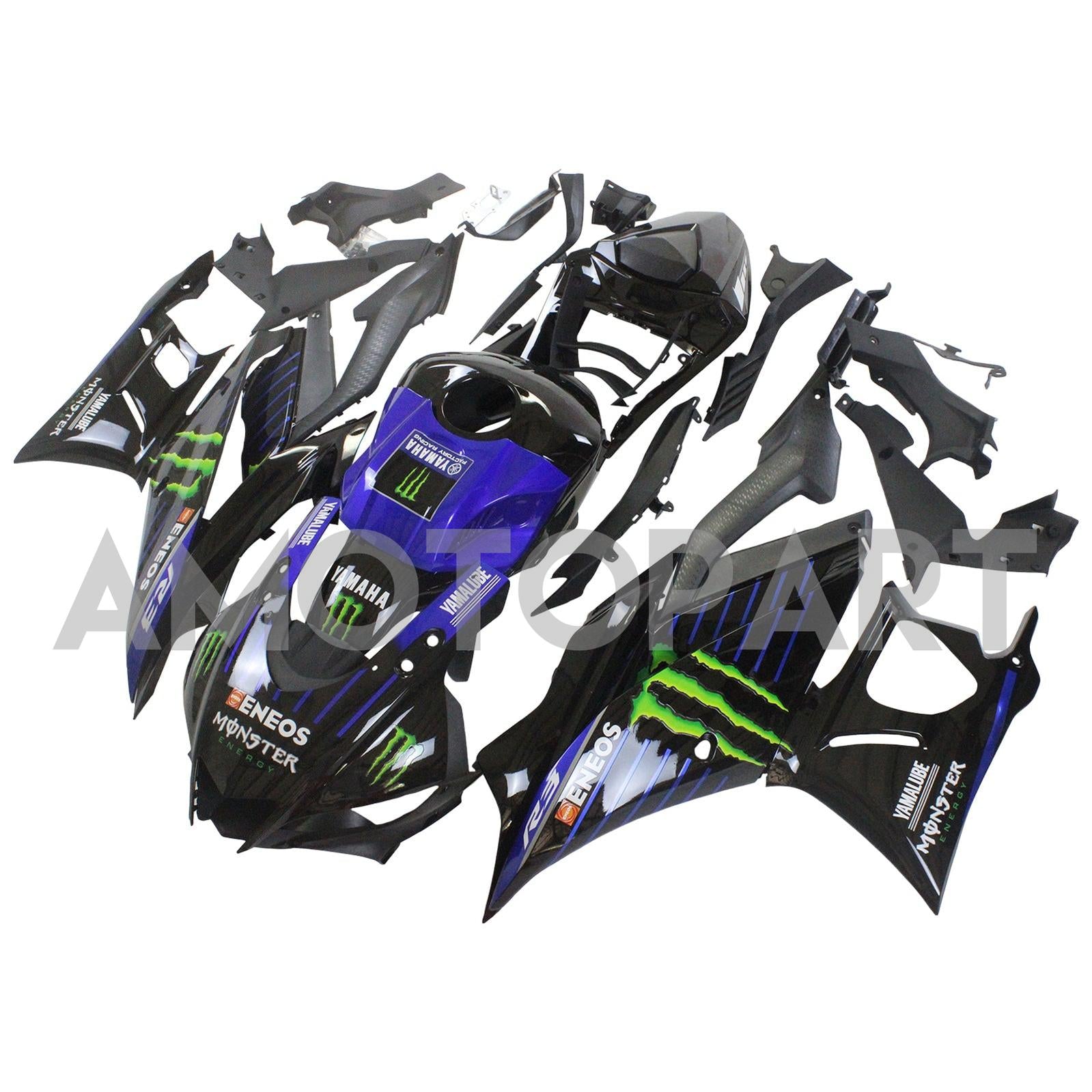 Amotopart 2022-2023 Yamaha YZF-R3 R25 Monster Style2 Kit de carenado