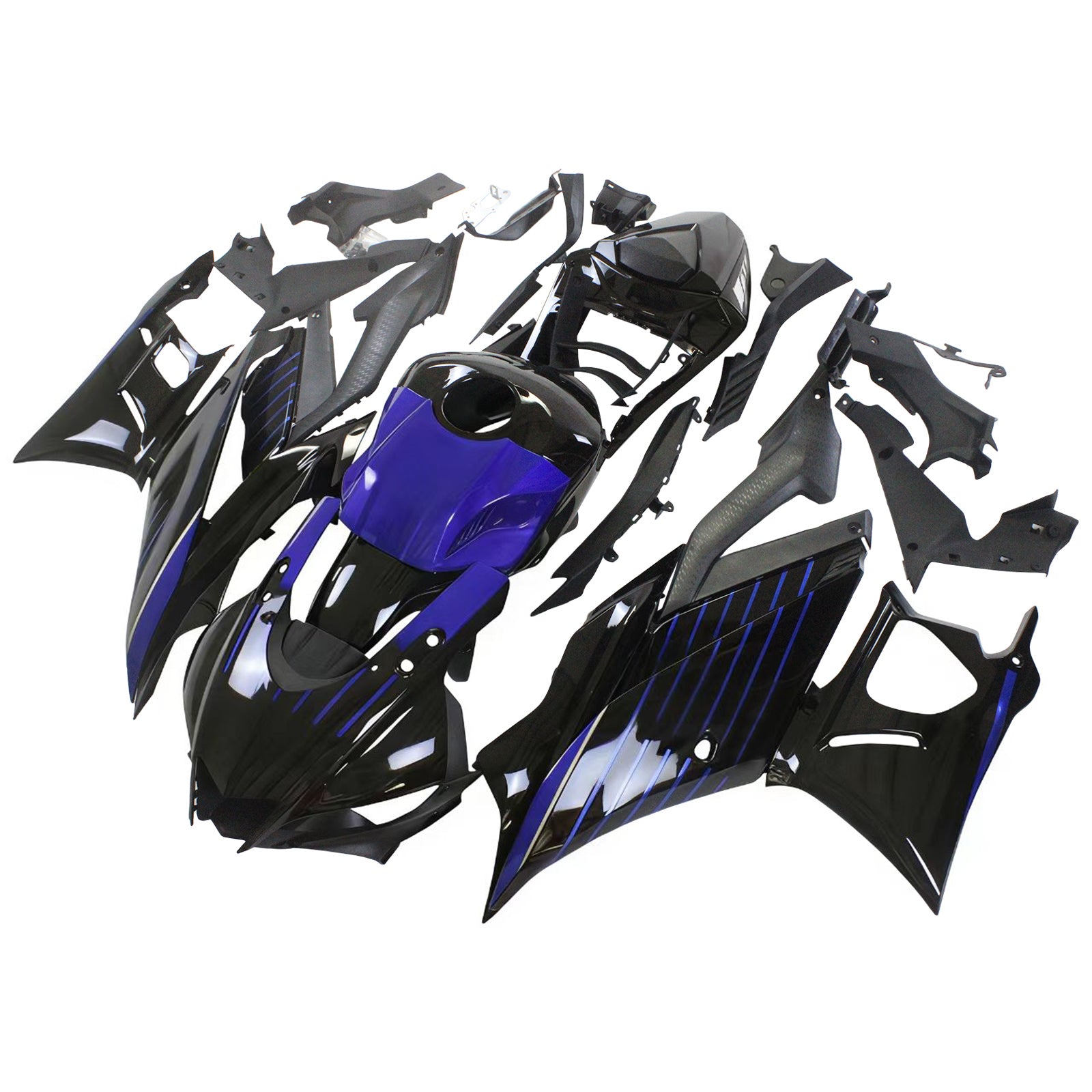 Amotopart 2022-2024 Yamaha YZF-R3 R25 Blue Style2 Fairing Kit