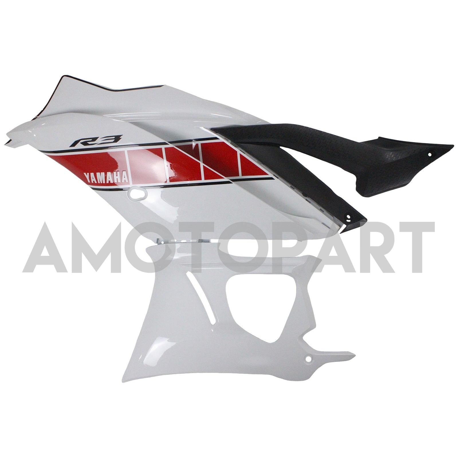 Amotopart 2022-2023 Yamaha YZF-R3 R25 White & Red Fairing Kit