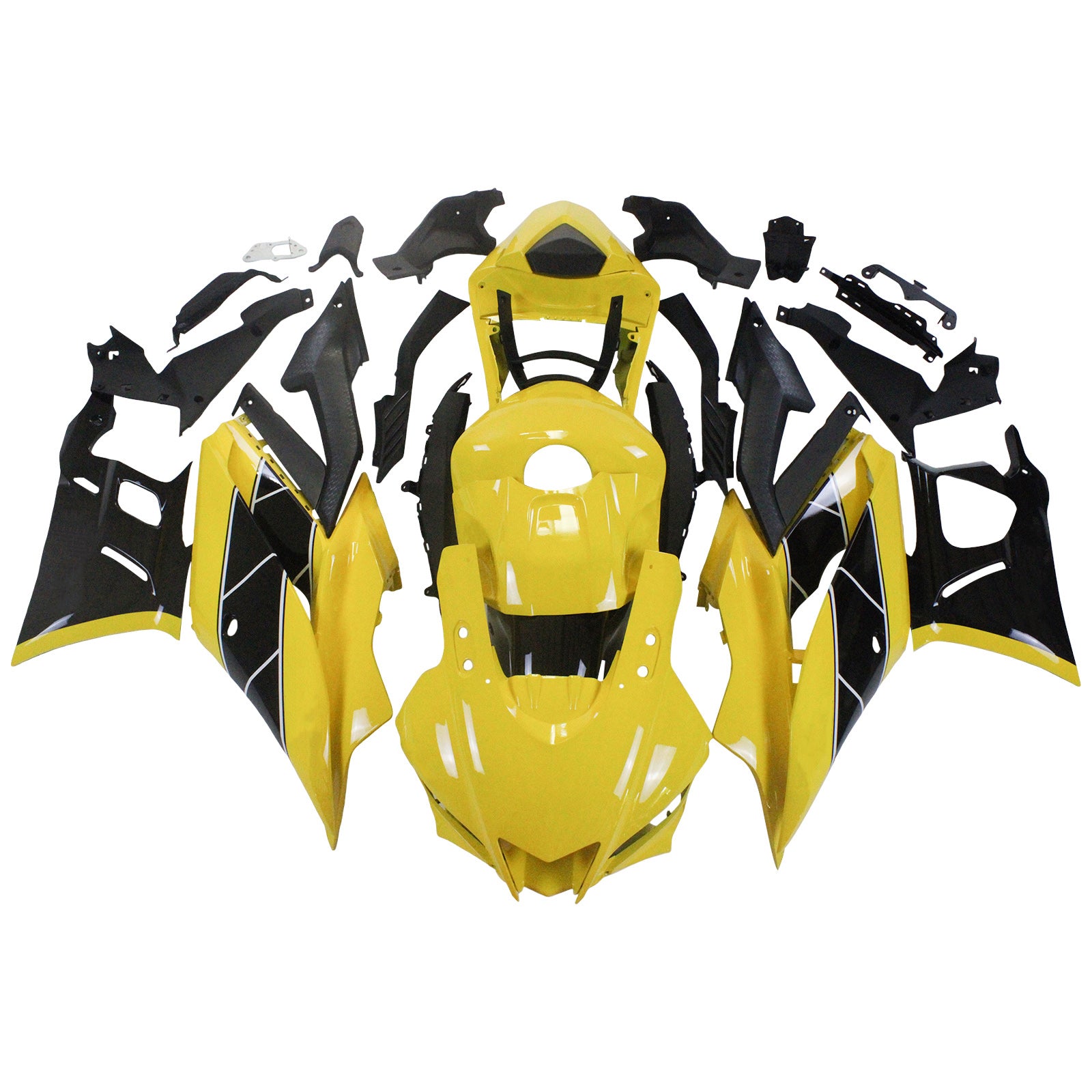 Amotopart 2022-2024 Yamaha YZF-R3 R25 Yellow&Black Fairing Kit