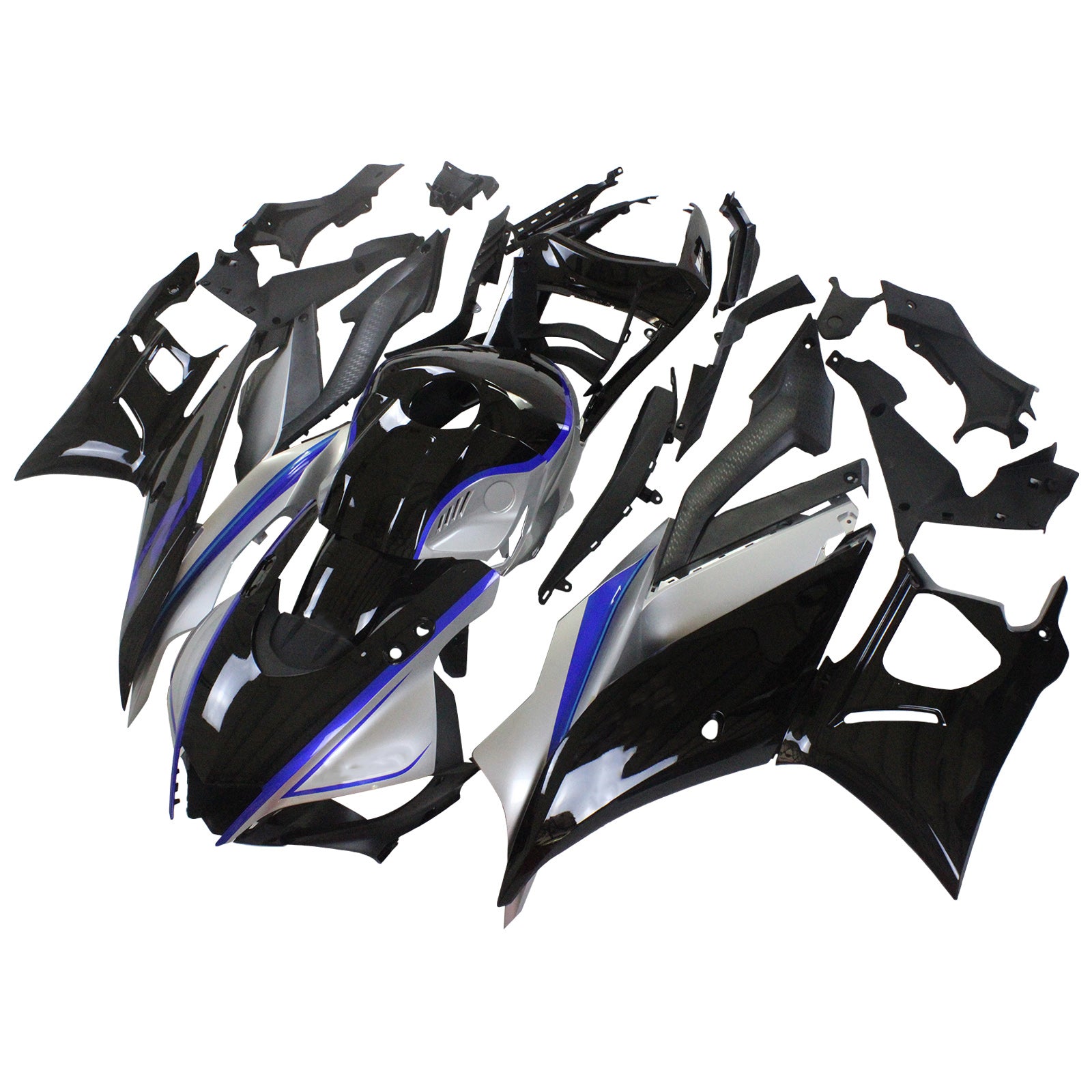 Amotopart 2022-2024 Yamaha YZF-R3 R25 Sliver&Black Fairing Kit
