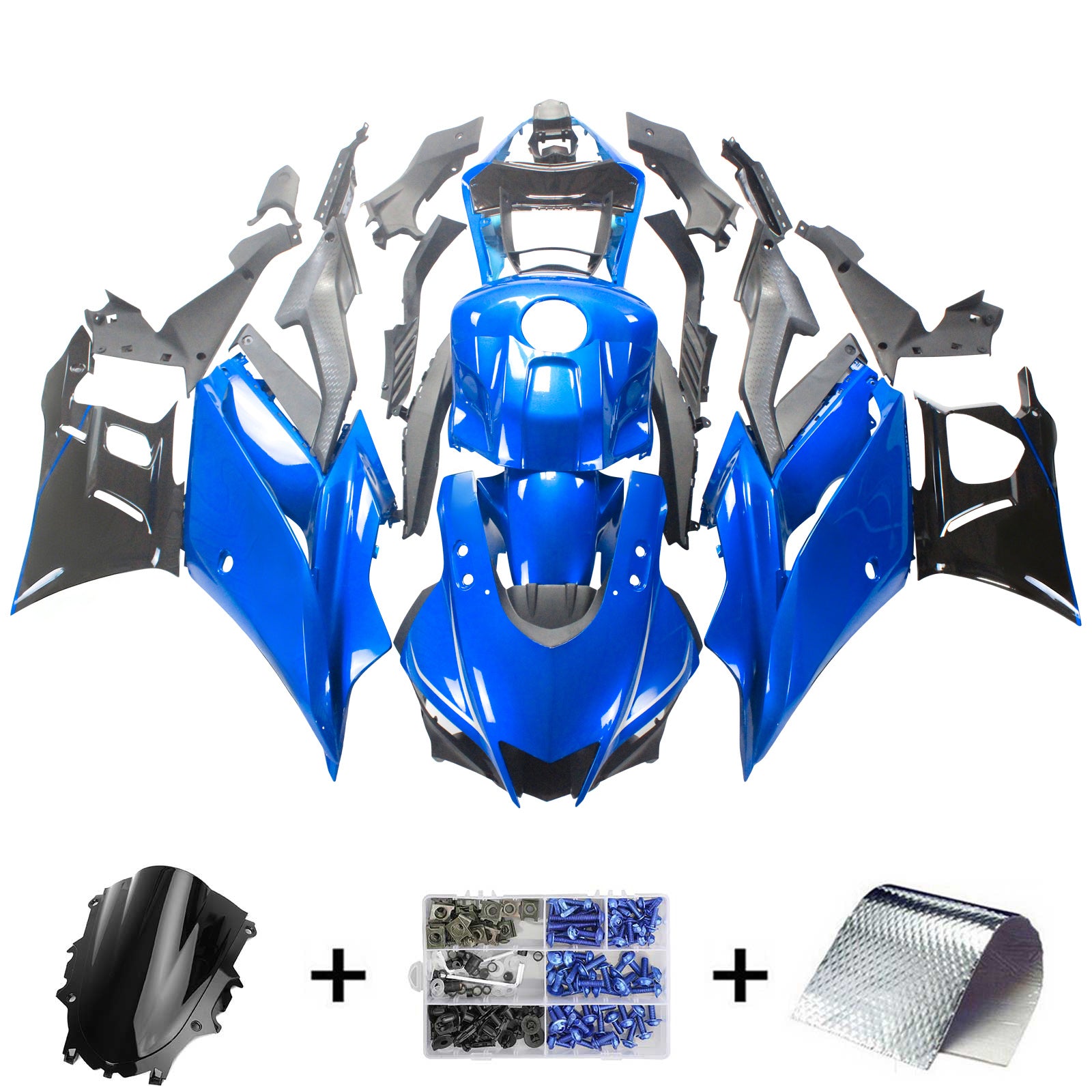 Amotopart 2022-2024 YAMAHA YZF-R3 R25 BLUE STYLE FAILING KIT